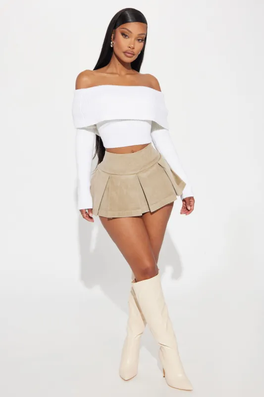 Say Yes Corduroy Micro Mini Skort - Khaki sold by Fashion Nova
