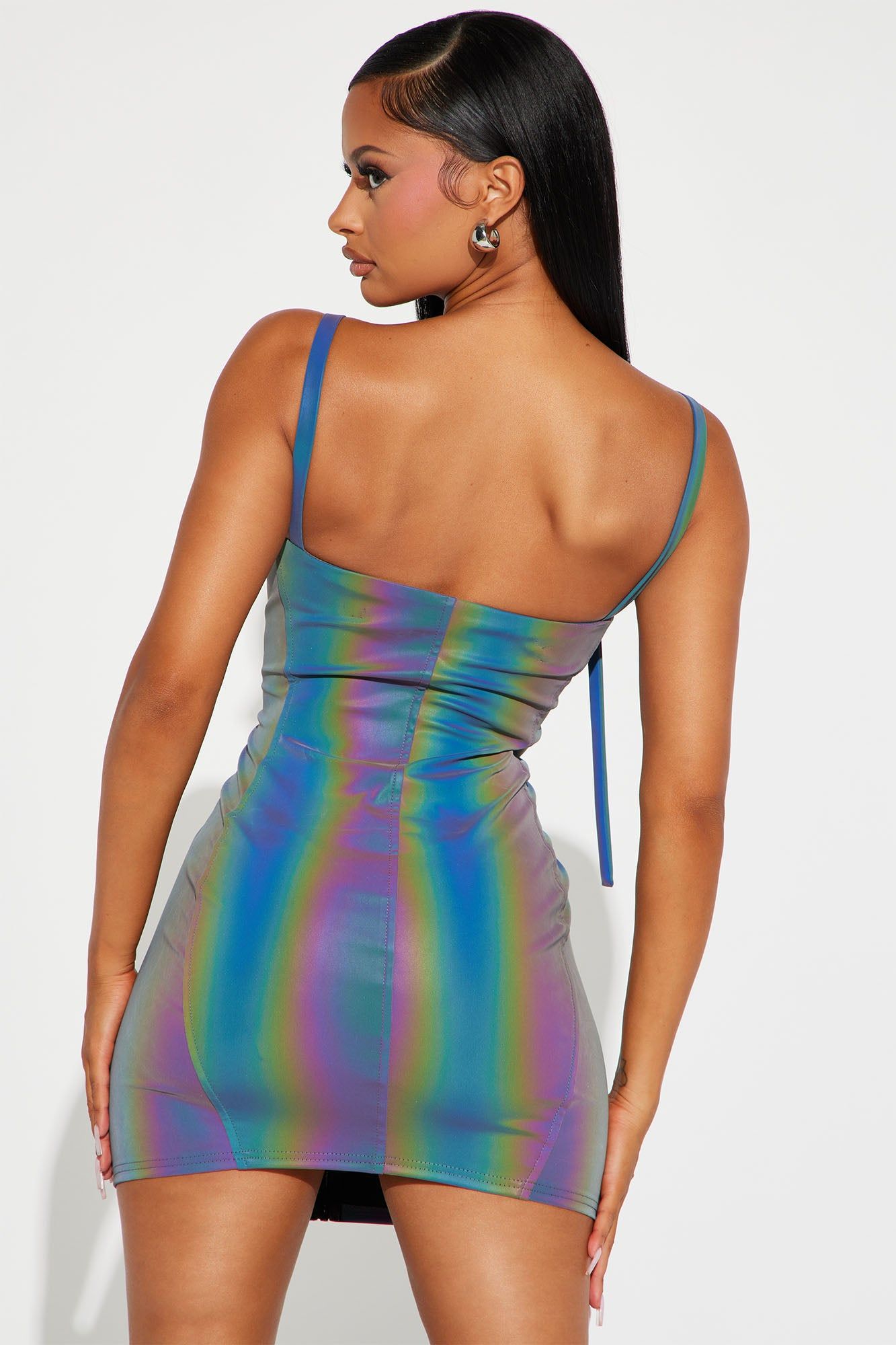 Zip It and Clip It Reflective Mini Dress - Multi Color sold by Fashion Nova product image thumbnail 4