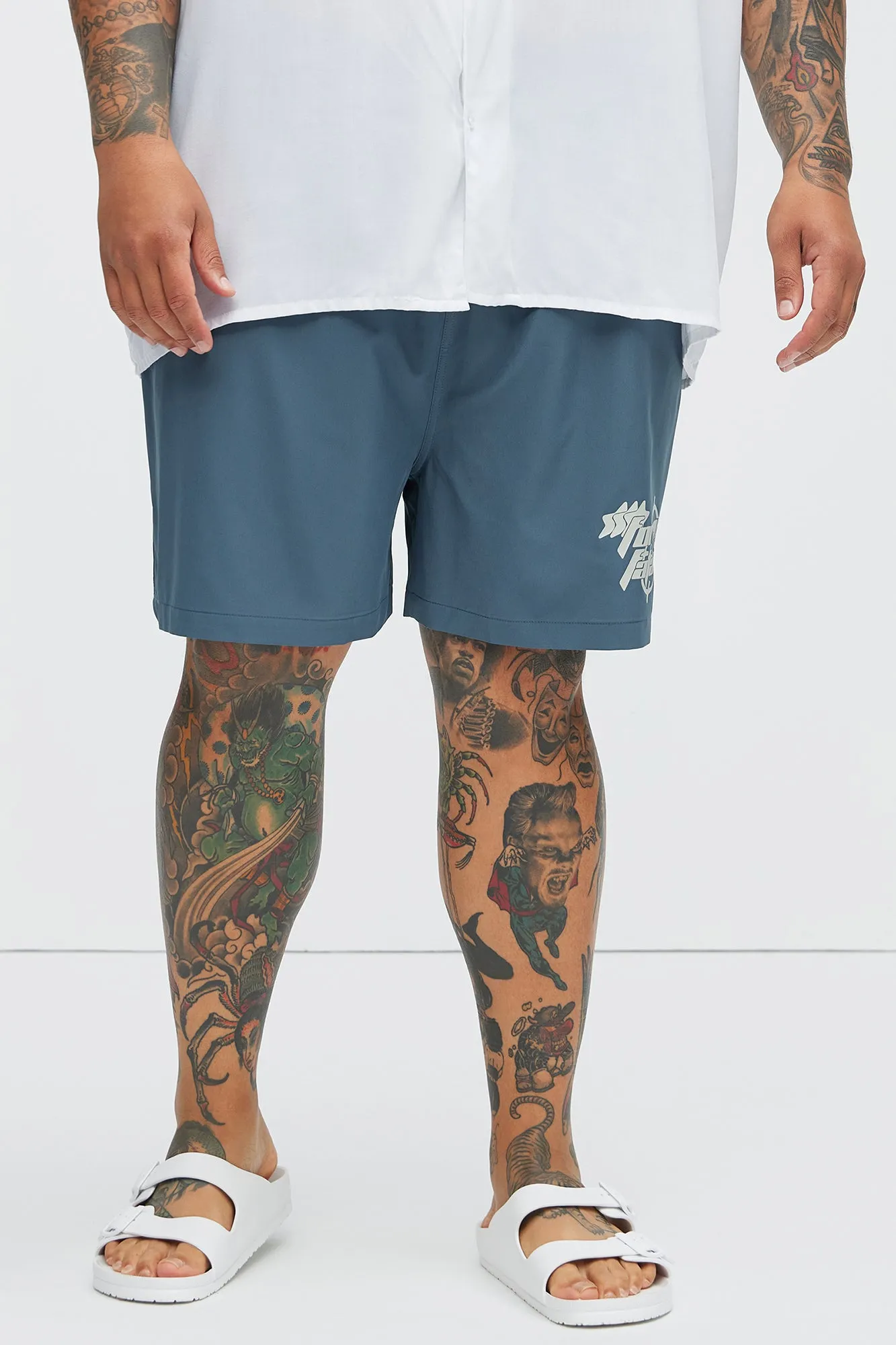 Forever Fatale Swim Trunks - Blue sold by Fashion Nova product image thumbnail 5