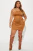 Out West Faux Suede Micro Mini Dress - Camel sold by Fashion Nova