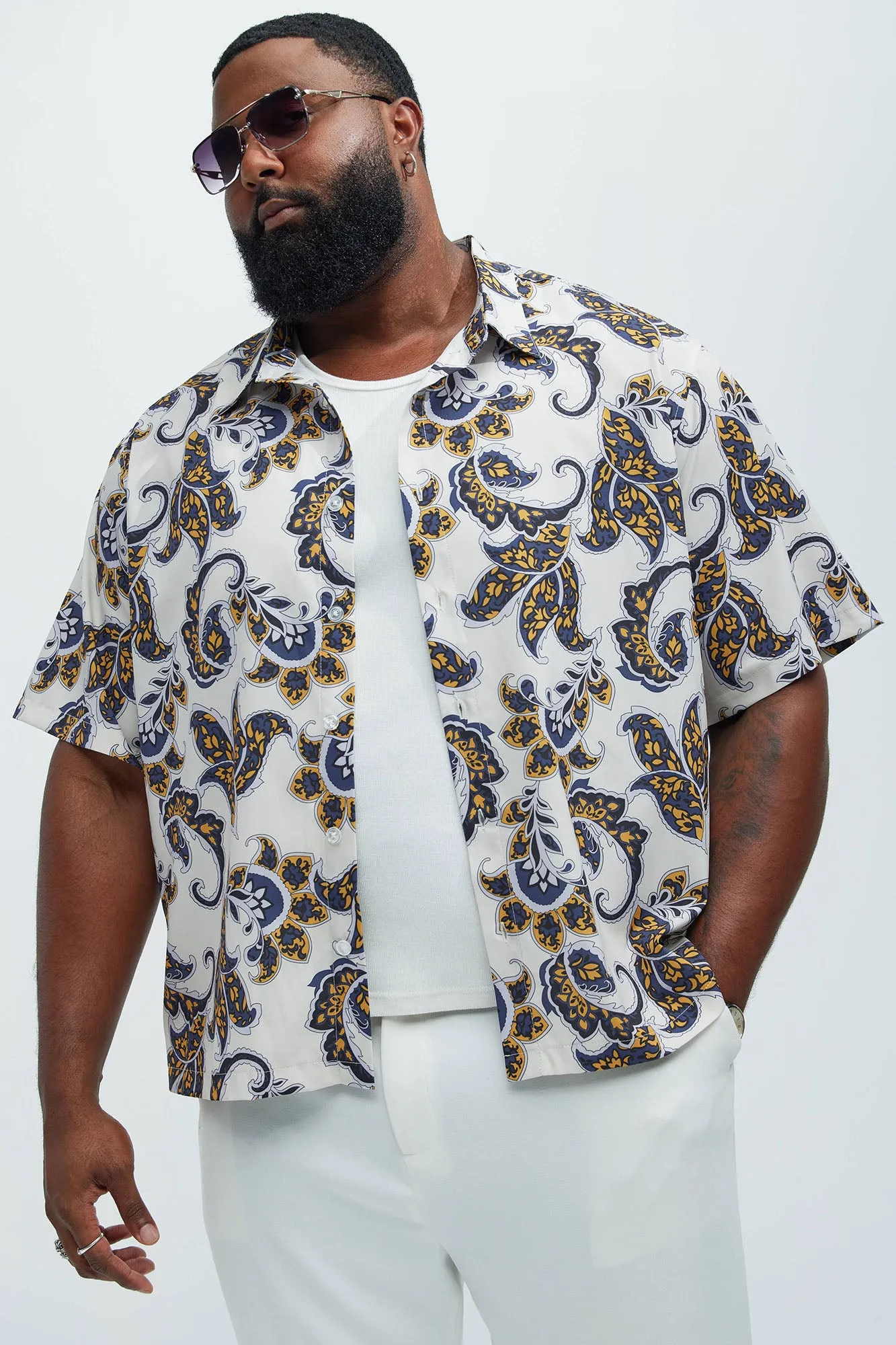 Tyler Paisley Shirt - White/combo sold by Fashion Nova product image thumbnail 4