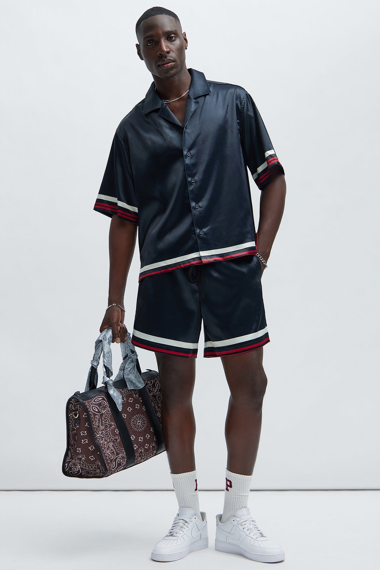 Fargo Printed Stripes Shirt - Black/combo sold by Fashion Nova product image thumbnail 2