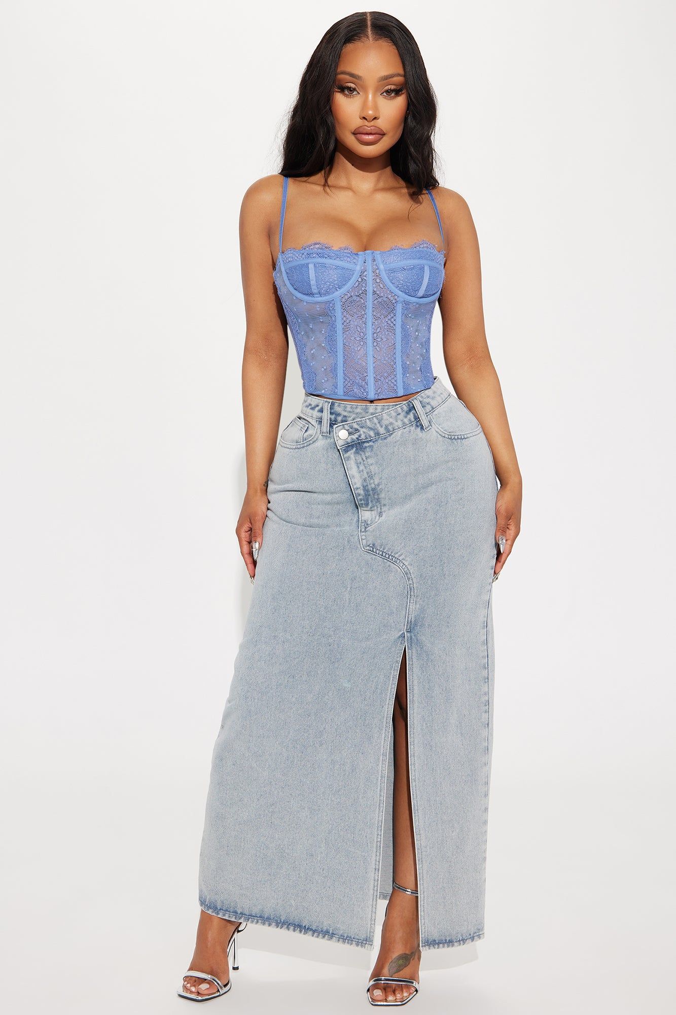 Aurora Lace Corset Top - Blue sold by Fashion Nova product image thumbnail 2