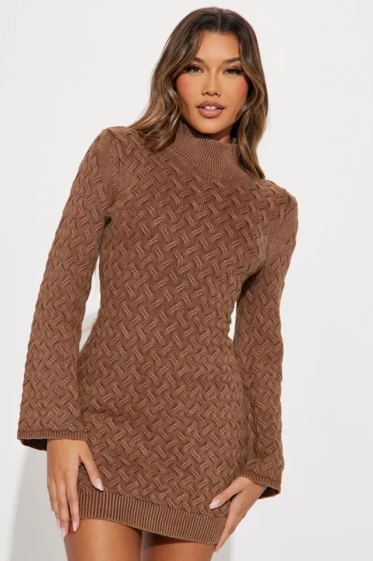London Sweater Mini Dress - Mocha sold by Fashion Nova