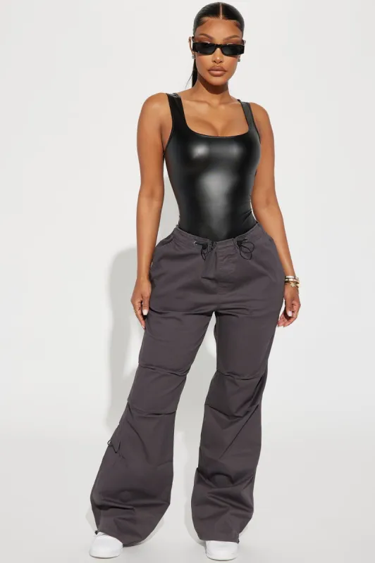 Not Giving In Parachute Pant - Charcoal sold by Fashion Nova