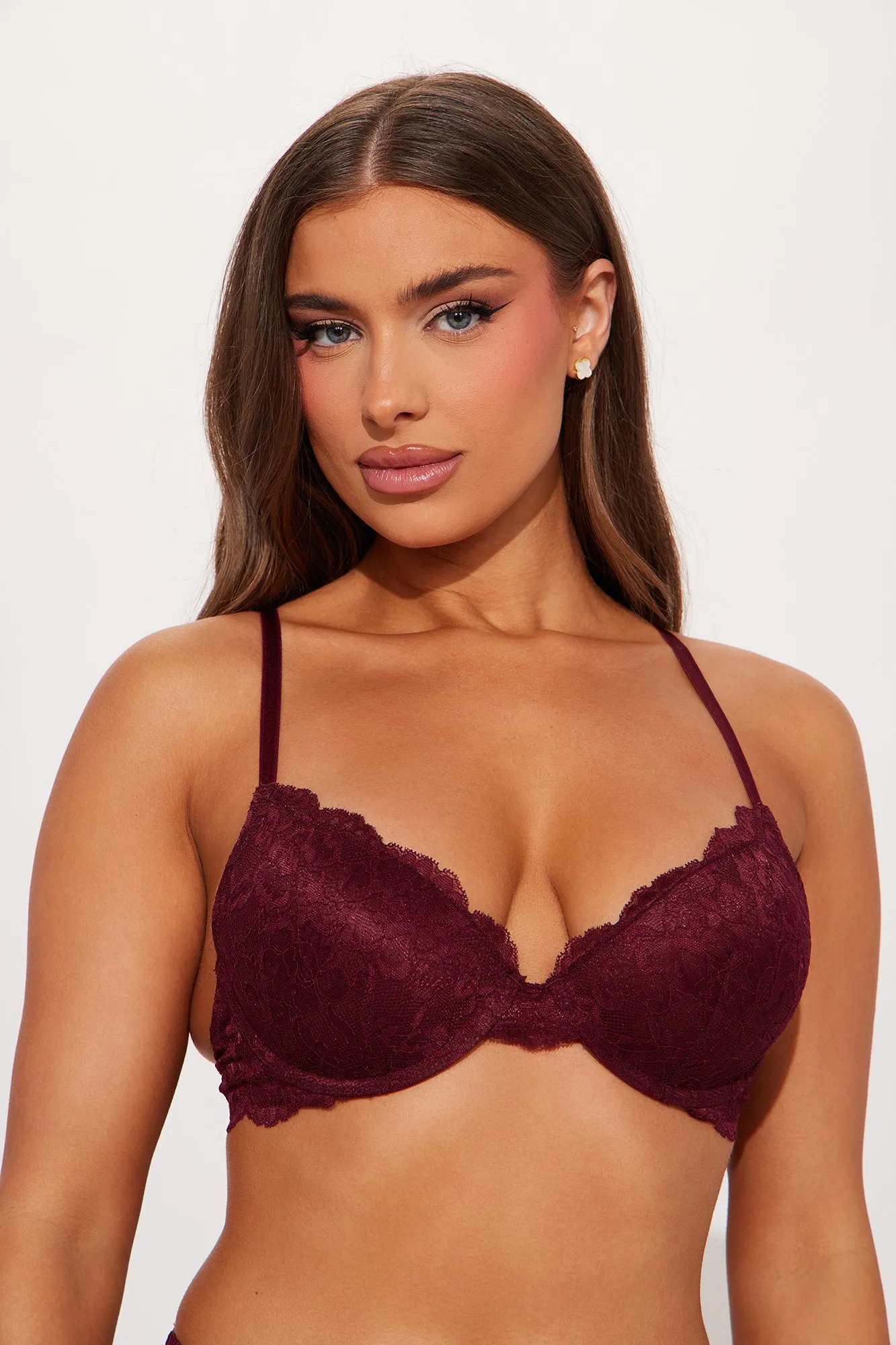 Nova Lace Push Up Bra - Wine sold by Fashion Nova