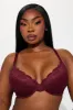 Nova Lace Push Up Bra - Wine sold by Fashion Nova