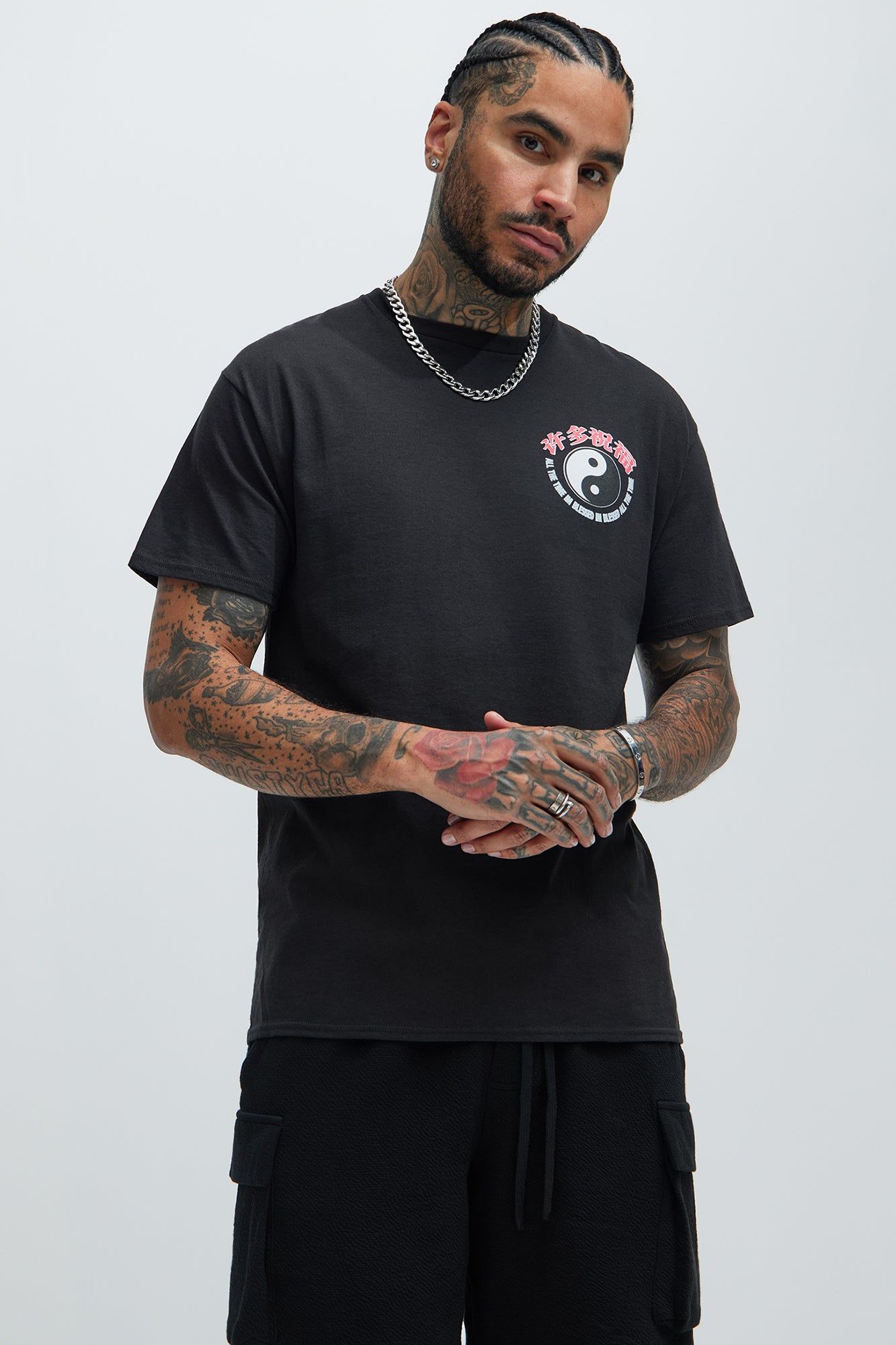 Blessed All The Time Short Sleeve Tee - Black sold by Fashion Nova