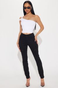 On To The Next One Stretch Ripped Skinny Jeans - Black sold by Fashion Nova