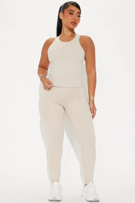 Hill Hiker Super Soft Active Legging - Taupe sold by Fashion Nova