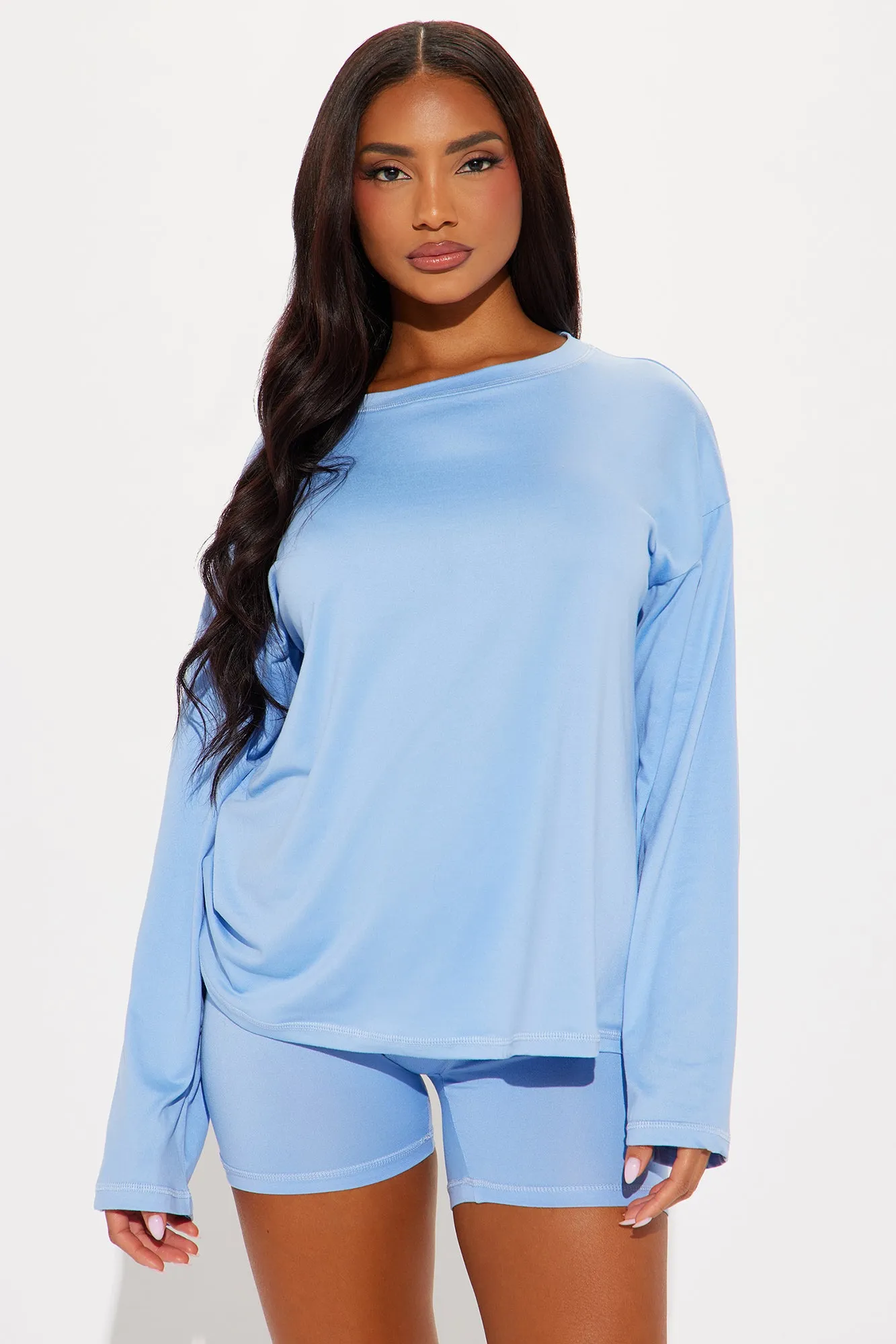 Me And You PJ Boxer Short Set - Light Blue sold by Fashion Nova