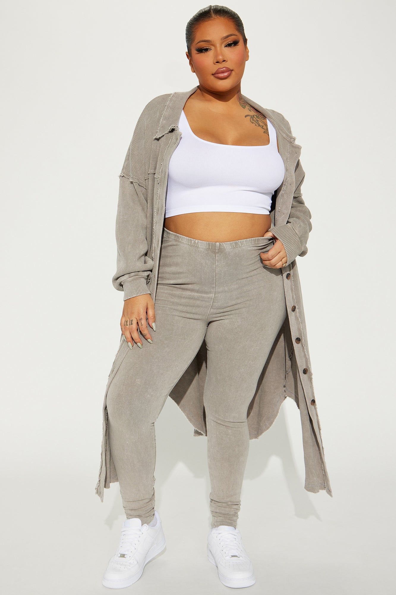Cece Washed Legging Set - Taupe sold by Fashion Nova product image thumbnail 4