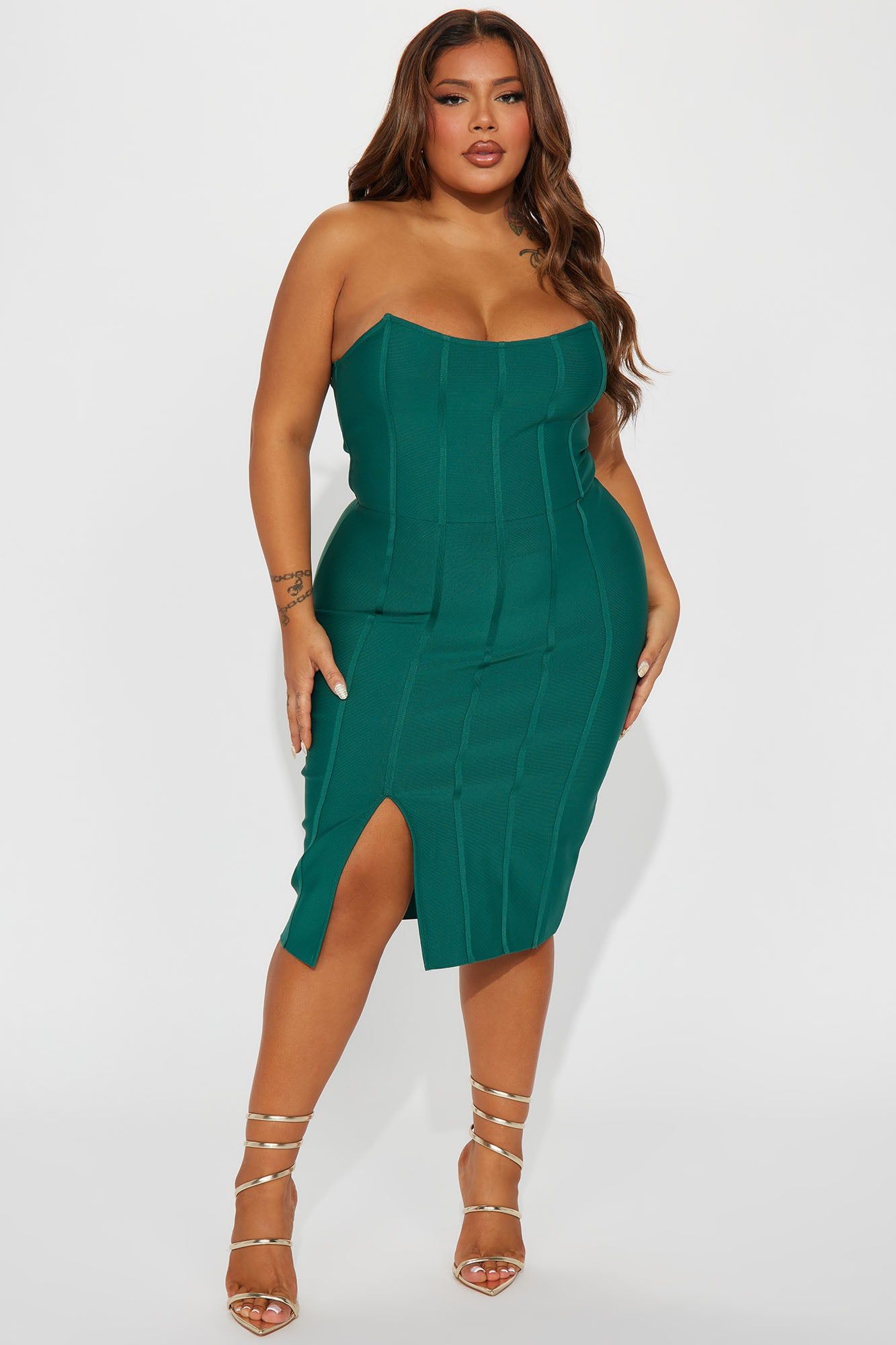 Carla Bandage Midi Dress - Hunter sold by Fashion Nova product image thumbnail 4