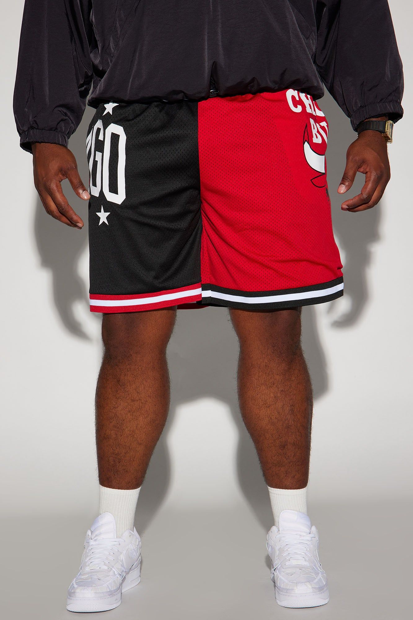 Bulls OG Mesh Shorts - Black/Red sold by Fashion Nova product image thumbnail 2
