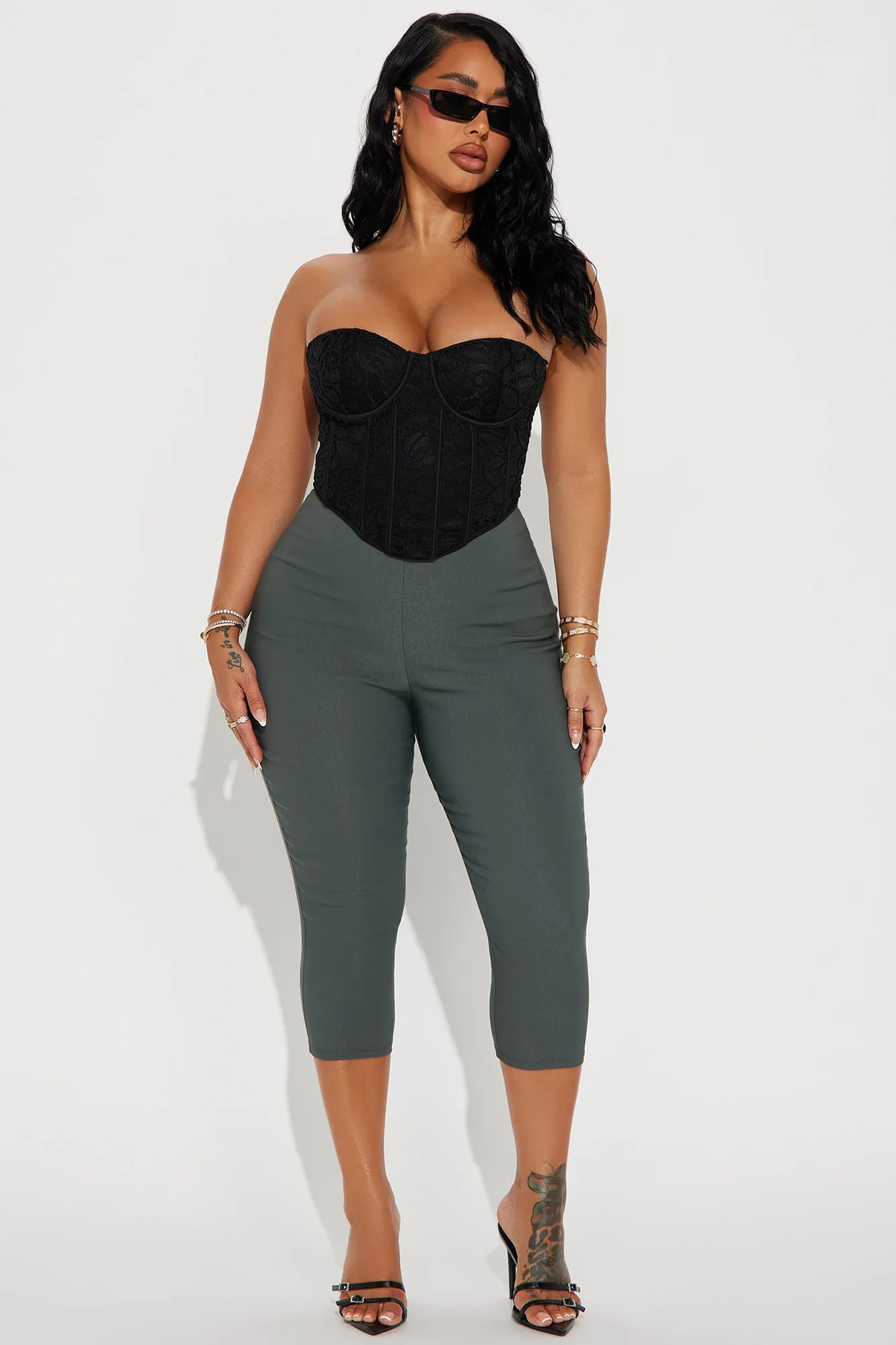 Just A Girl Capri Pant - Charcoal sold by Fashion Nova