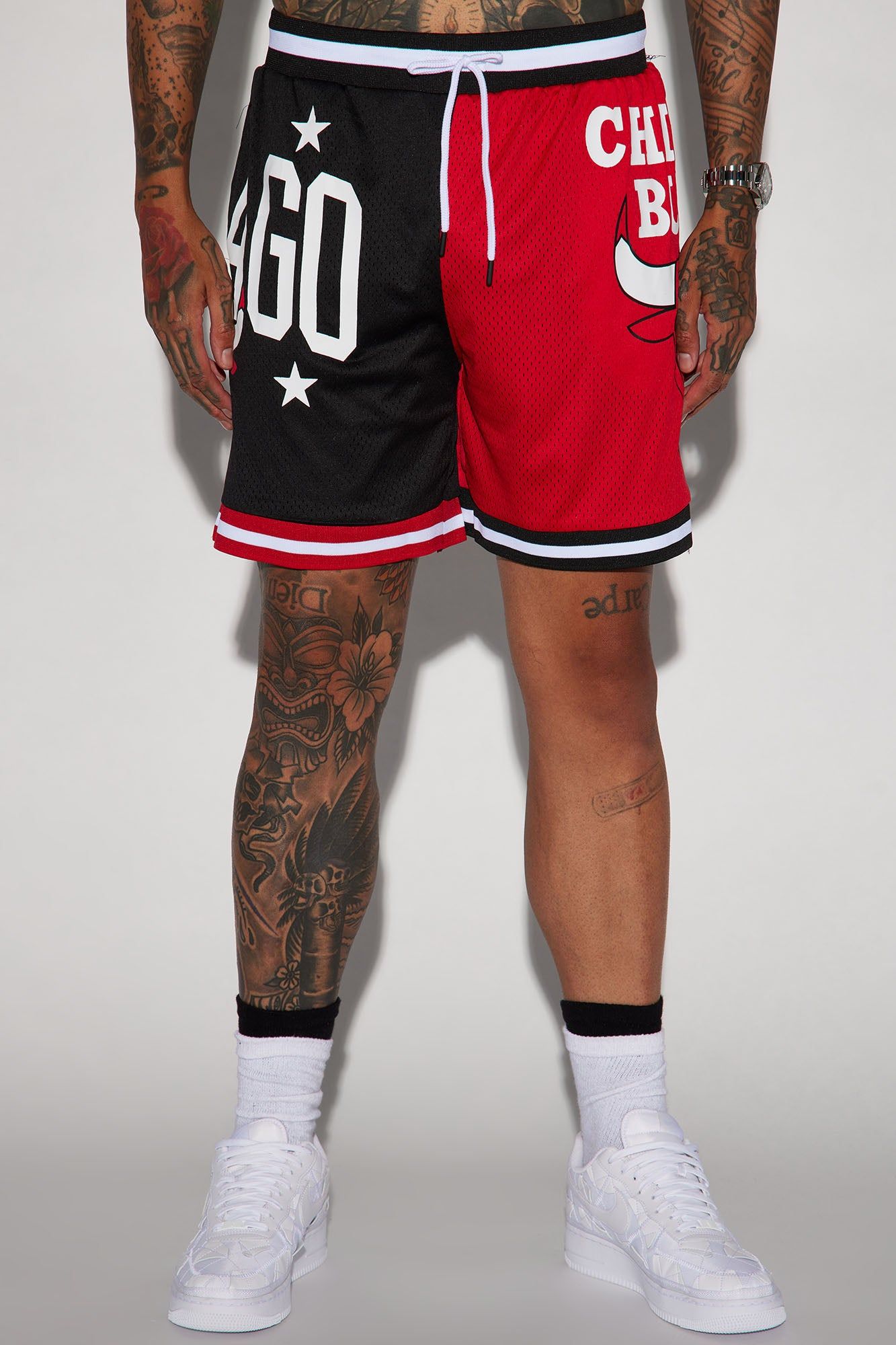 Bulls OG Mesh Shorts - Black/Red sold by Fashion Nova product image thumbnail 4