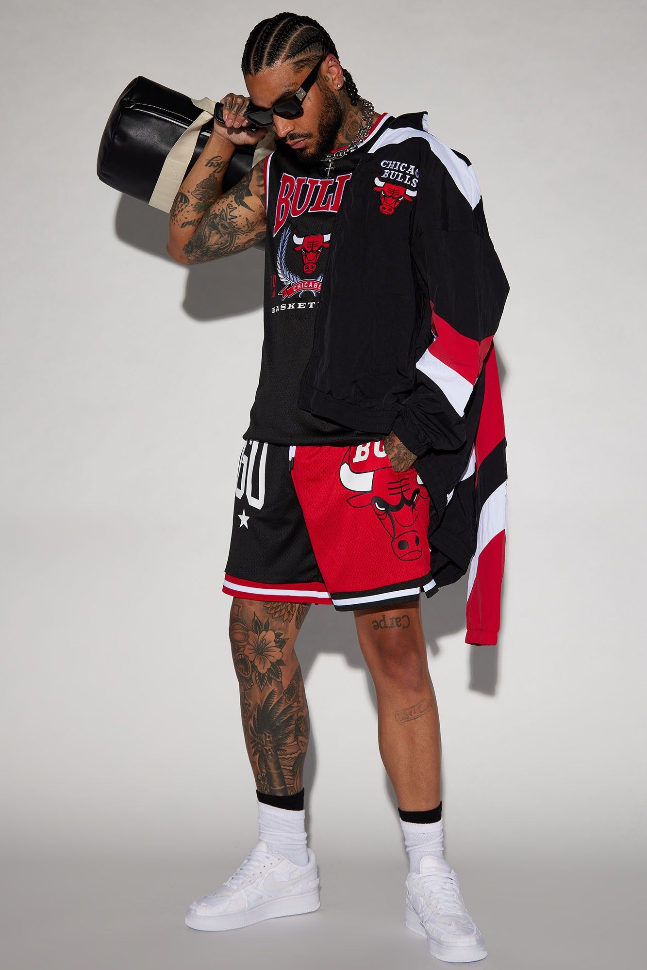 Bulls OG Mesh Shorts - Black/Red sold by Fashion Nova product image thumbnail 3