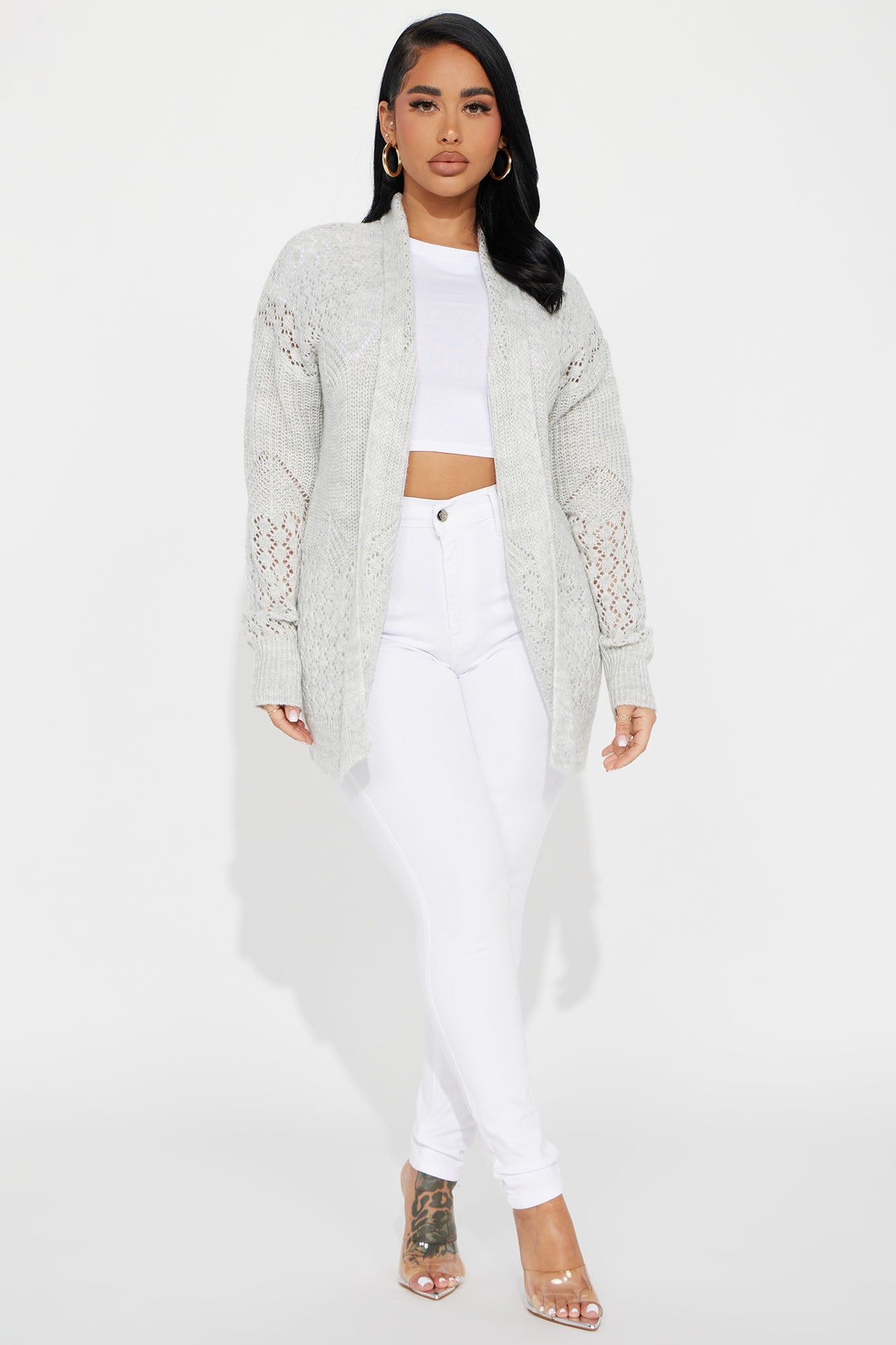 Warm And Cozy Times Cardigan - Heather Grey sold by Fashion Nova product image thumbnail 2