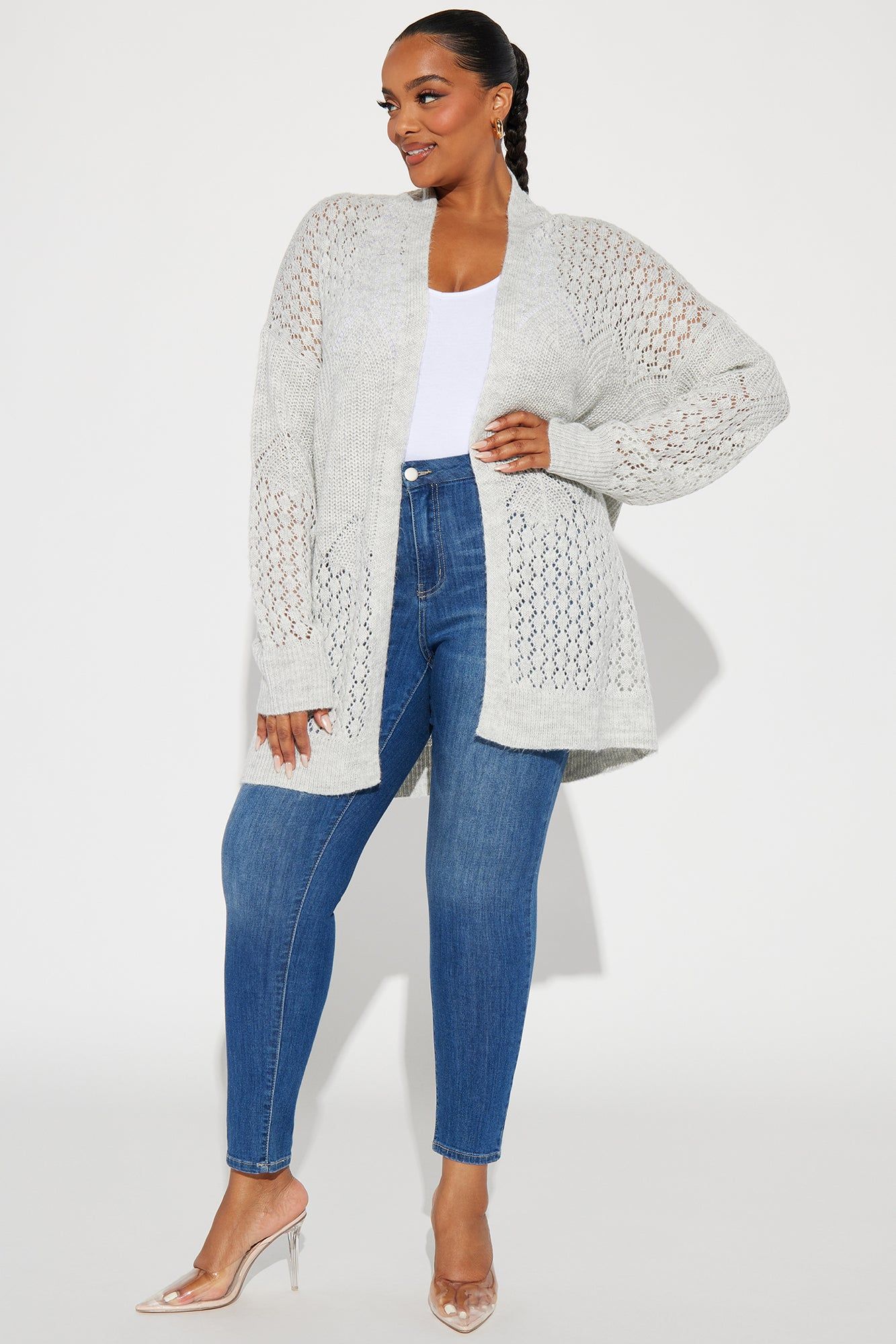 Warm And Cozy Times Cardigan - Heather Grey sold by Fashion Nova product image thumbnail 5