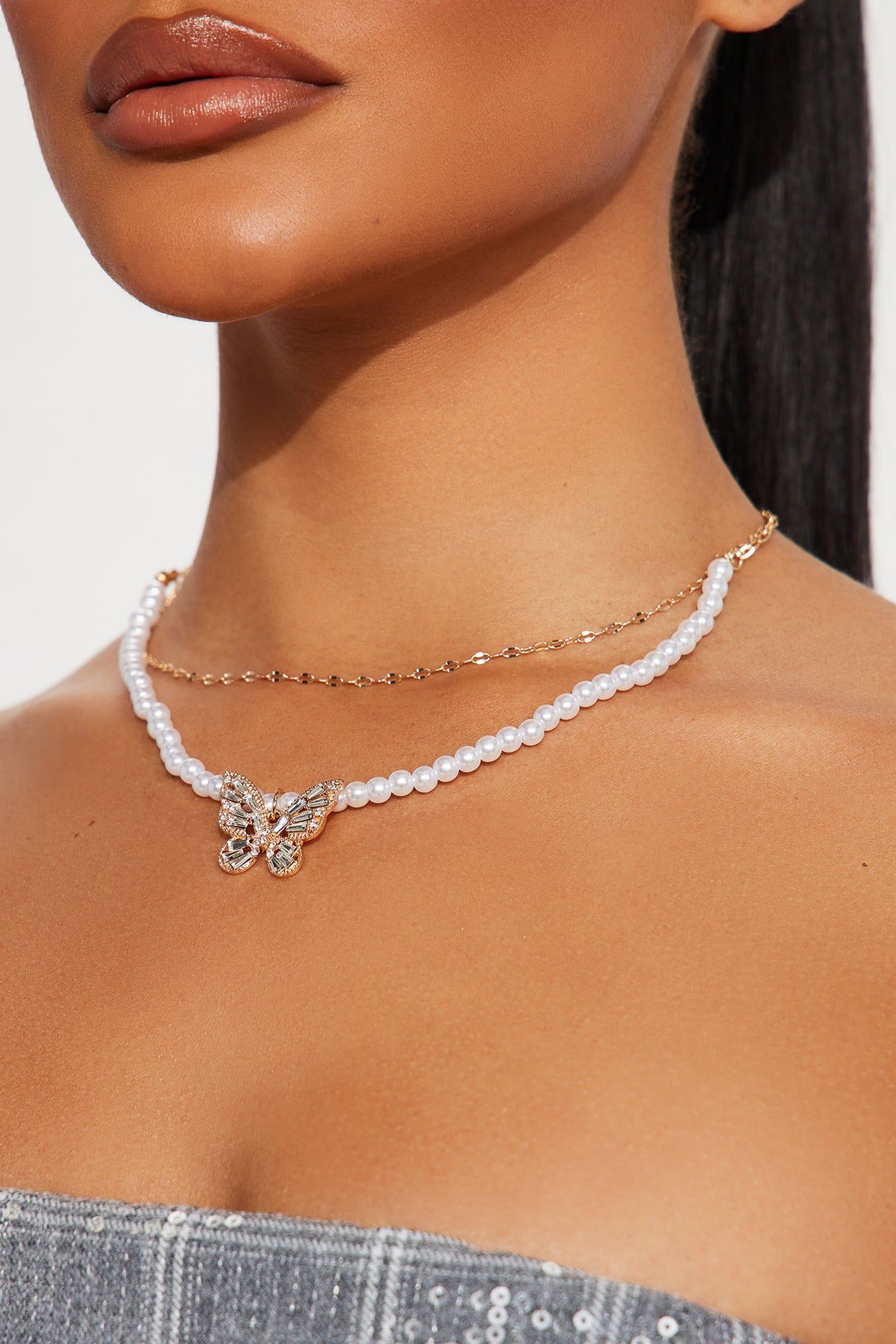 Spring Time Girly Butterfly Necklace - Gold sold by Fashion Nova