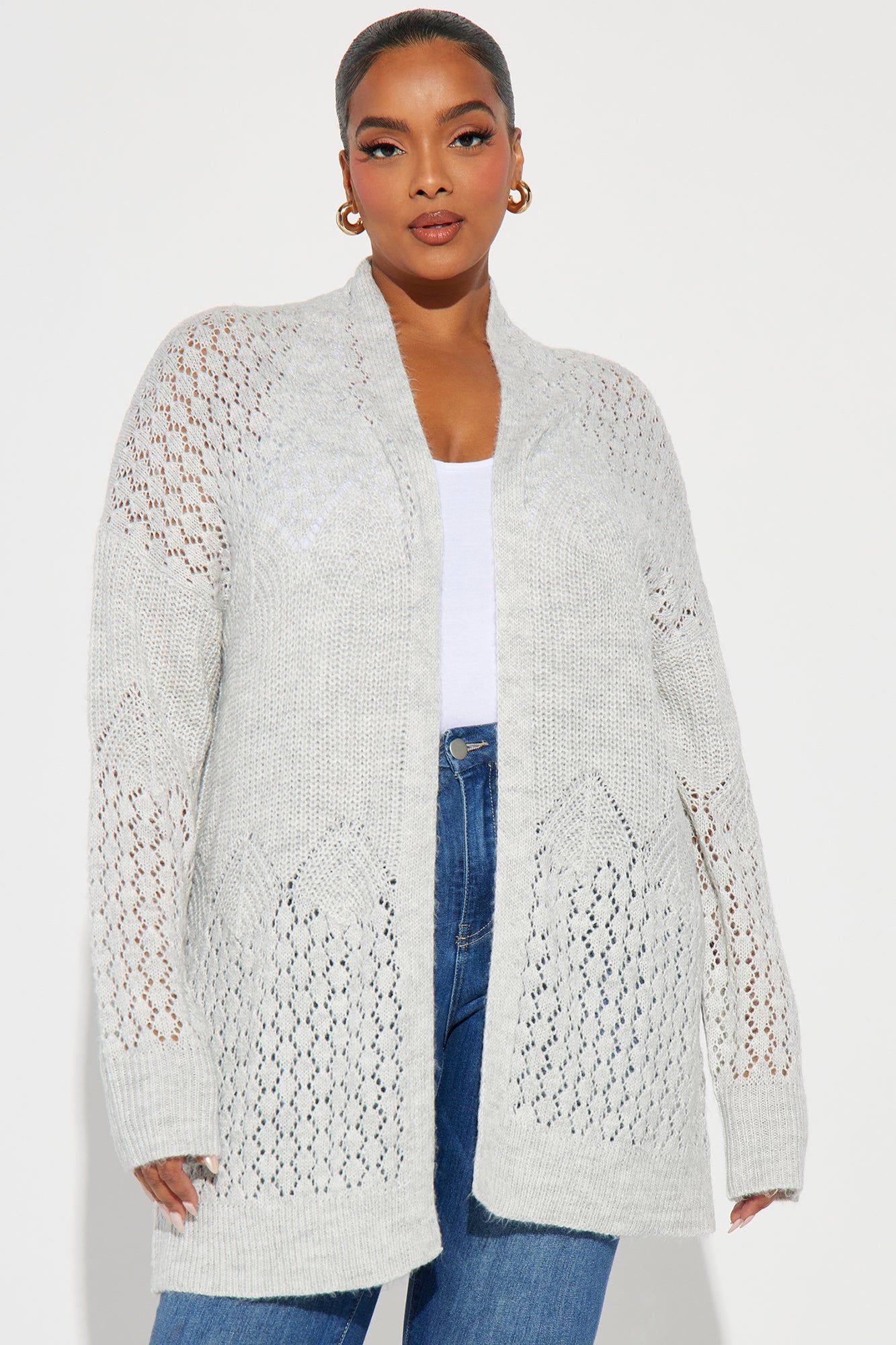 Warm And Cozy Times Cardigan - Heather Grey sold by Fashion Nova product image thumbnail 4