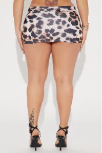 Melanie Leopard Micro Mini Skirt - Brown/combo sold by Fashion Nova