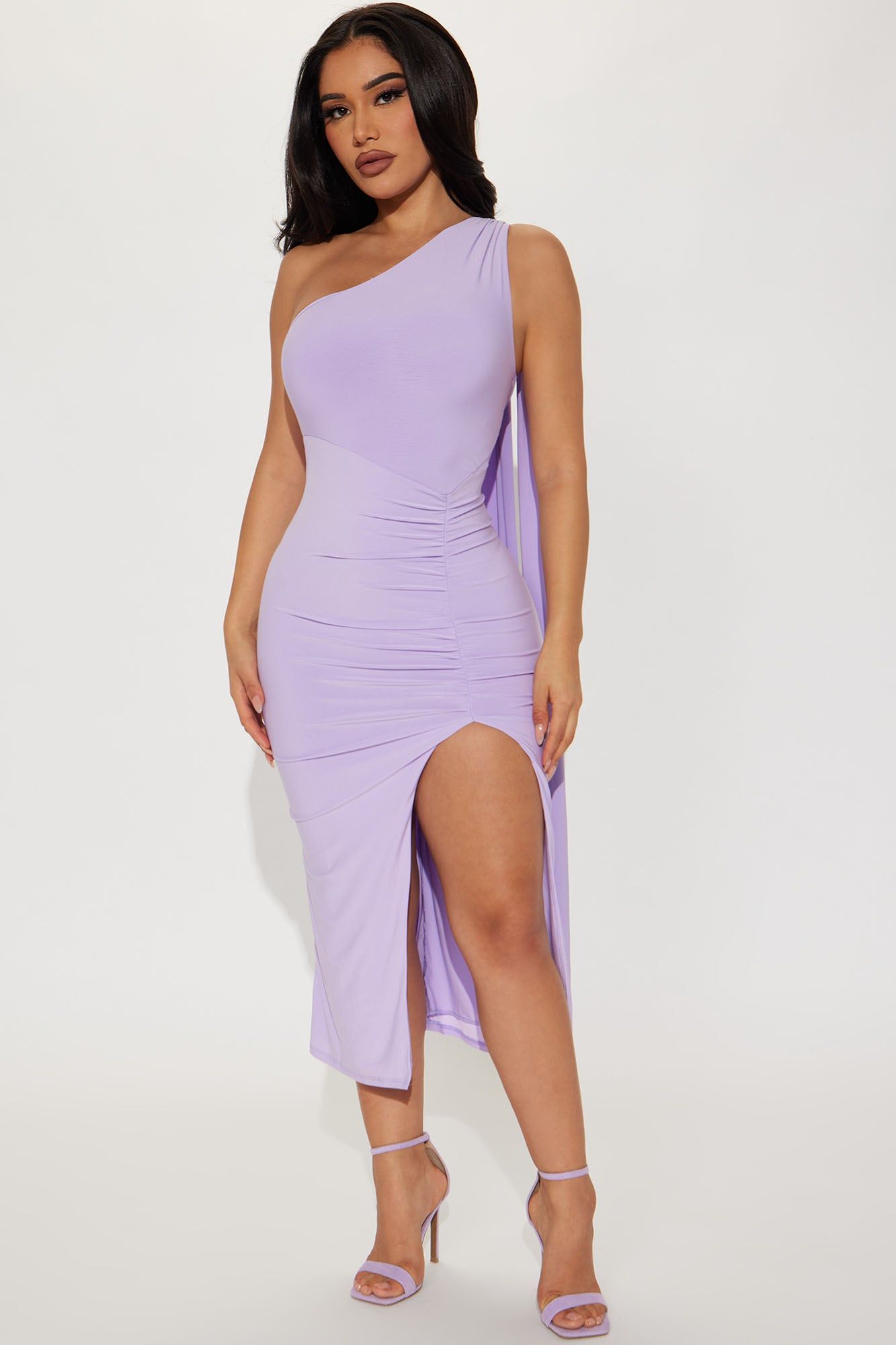 Alanna One Shoulder Midi Dress - Lavender sold by Fashion Nova