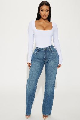 Best Ever Straight Leg Jeans - Medium Wash sold by Fashion Nova