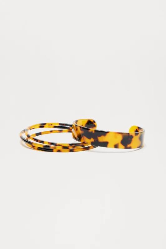 Tough Love 4 Piece Bangle Set - Leopard sold by Fashion Nova