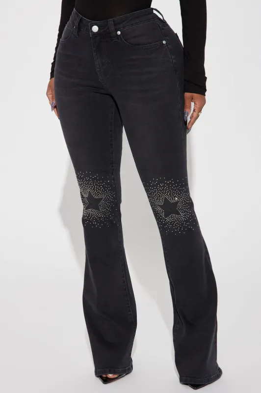 Be A Star Stretch Bootcut Jeans - Black Wash sold by Fashion Nova
