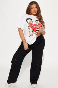 Betty Boop Nobody Can Be Me Tee - Natural/Combo sold by Fashion Nova