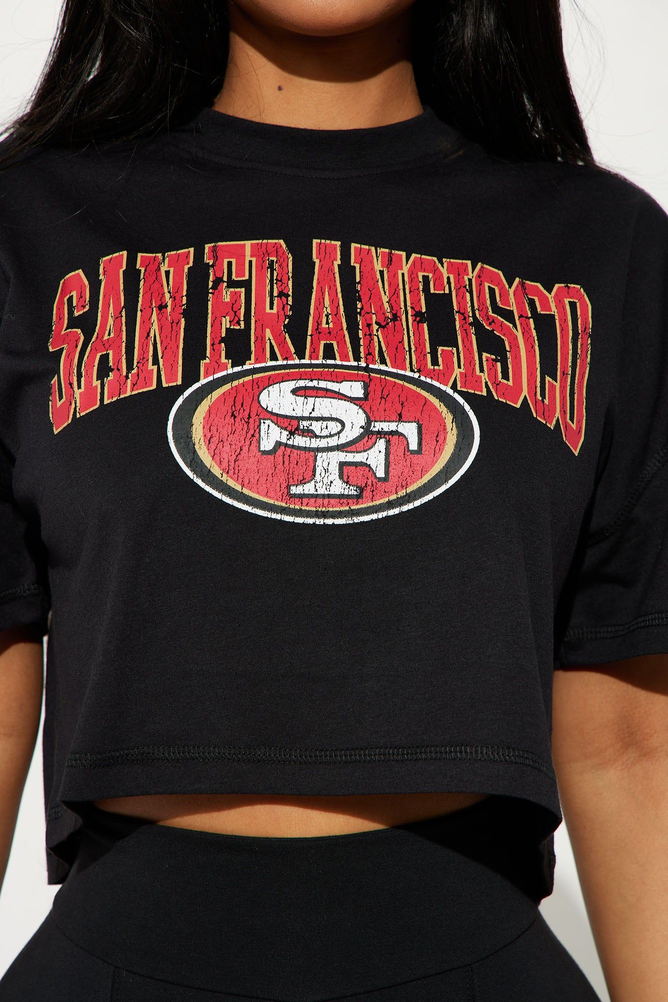 49ers Game Plan Cropped Tee - Black sold by Fashion Nova product image thumbnail 3