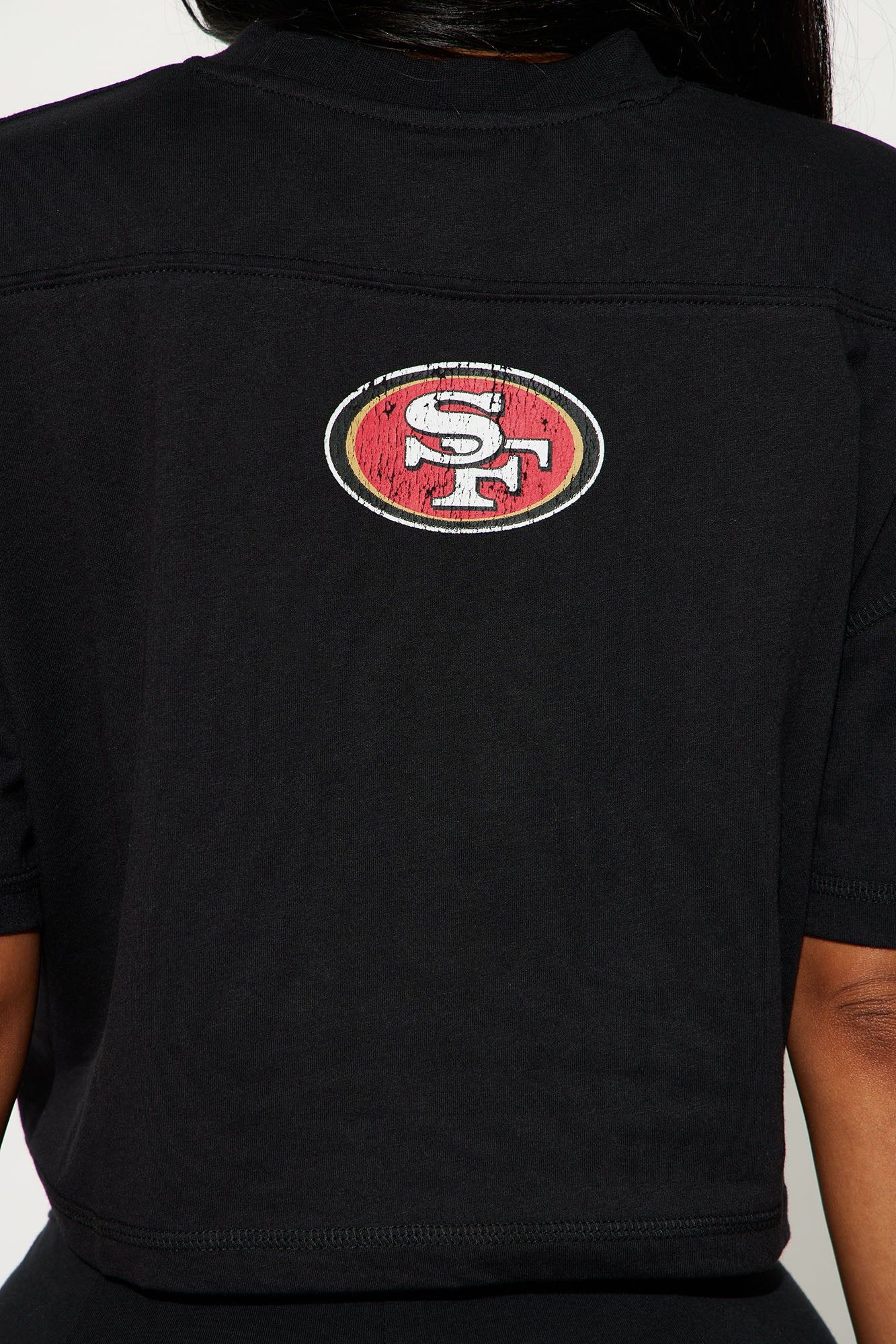 49ers Game Plan Cropped Tee - Black sold by Fashion Nova product image thumbnail 5