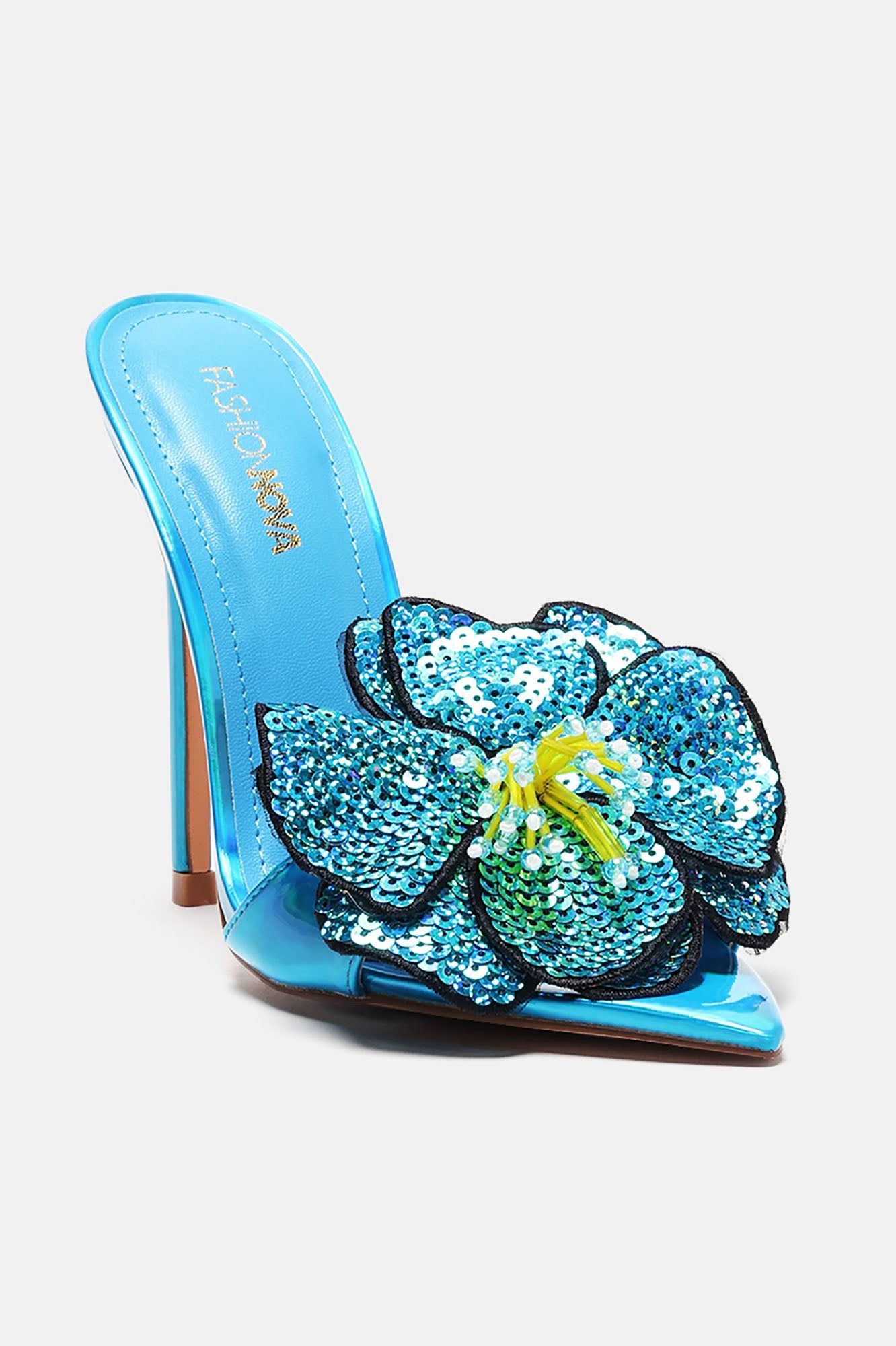 Crowd Pleaser Sequin Mules - Blue sold by Fashion Nova product image thumbnail 4
