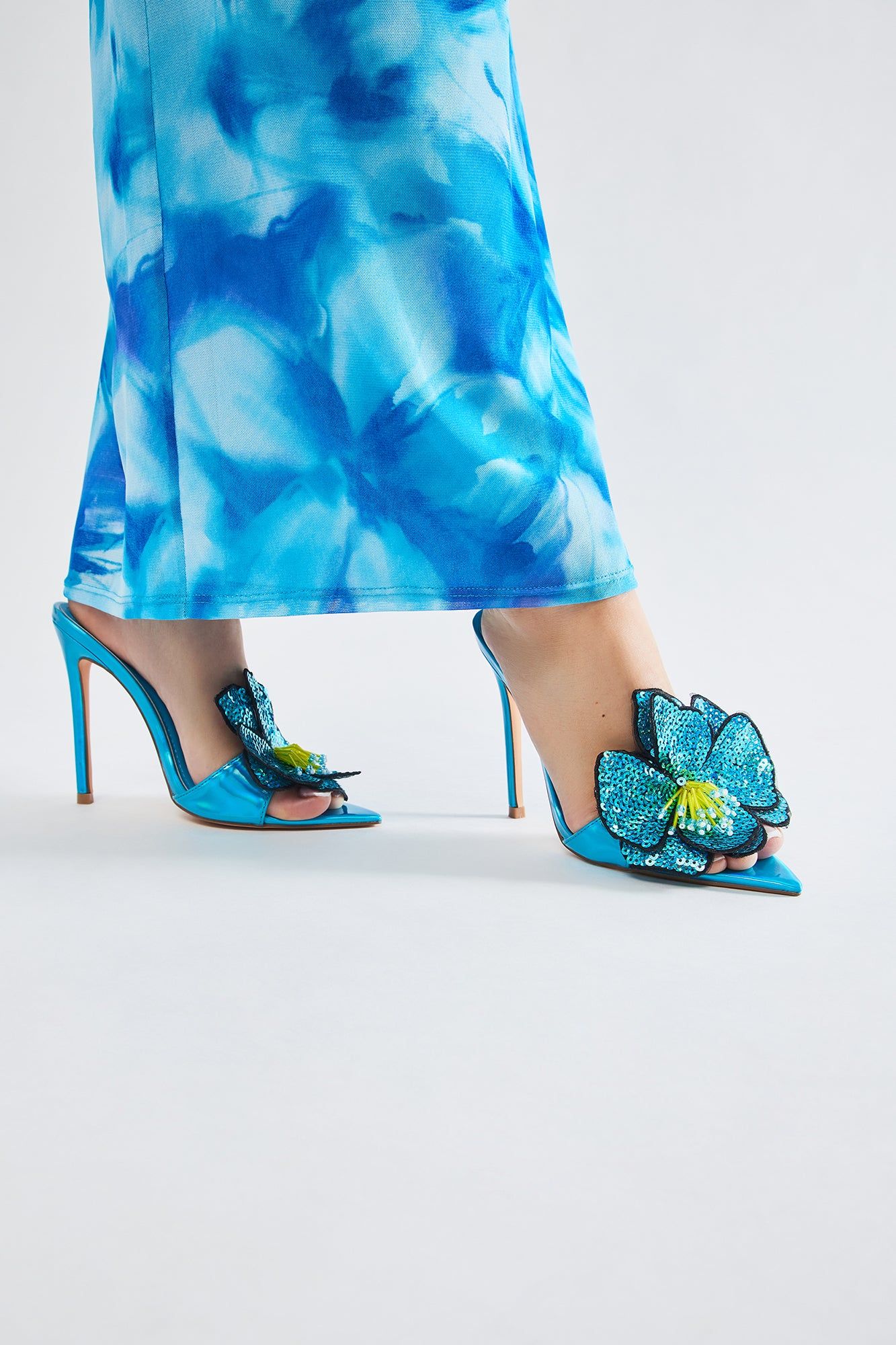 Crowd Pleaser Sequin Mules - Blue sold by Fashion Nova product image thumbnail 2