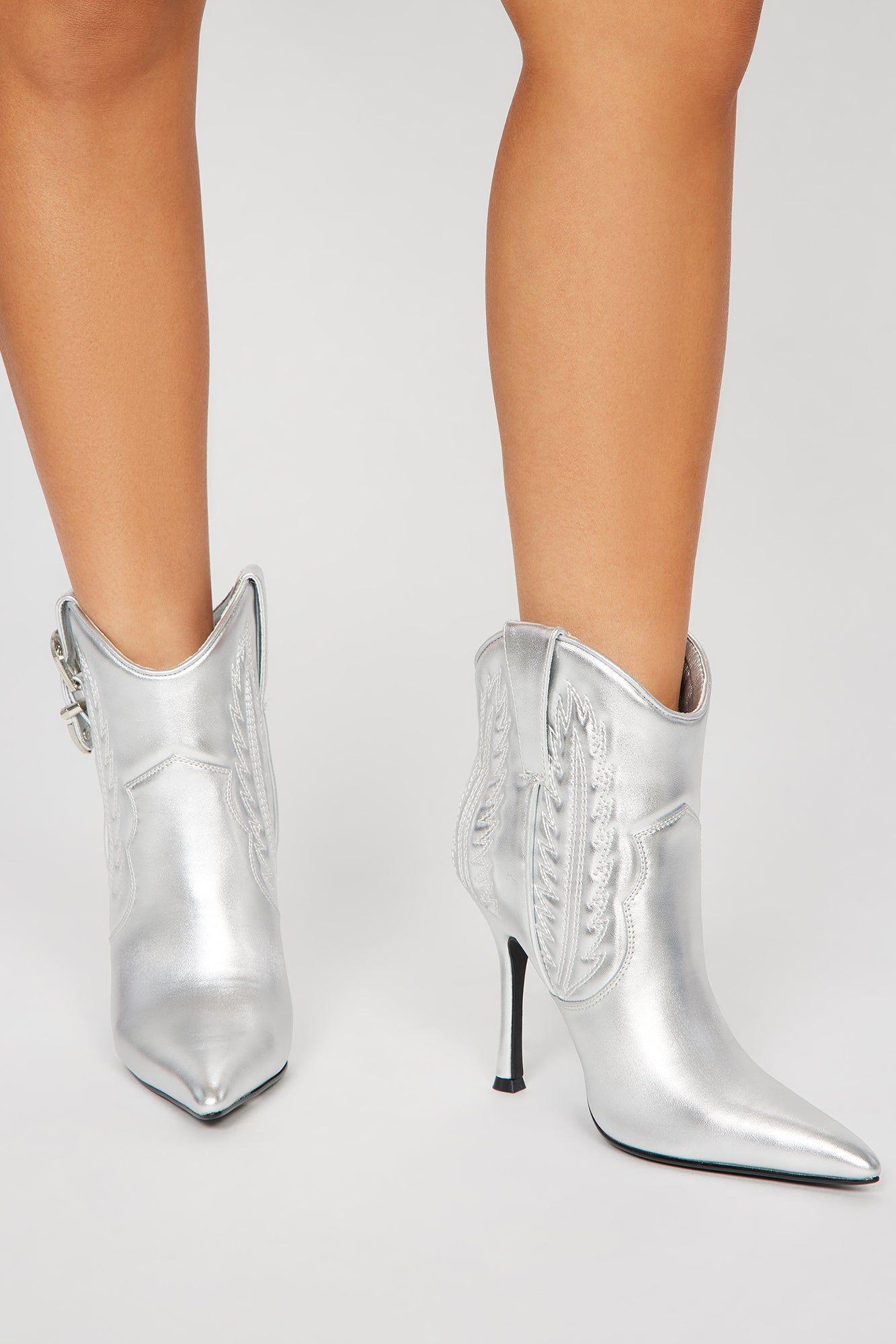 Ride It Out Booties - Silver sold by Fashion Nova product image thumbnail 2