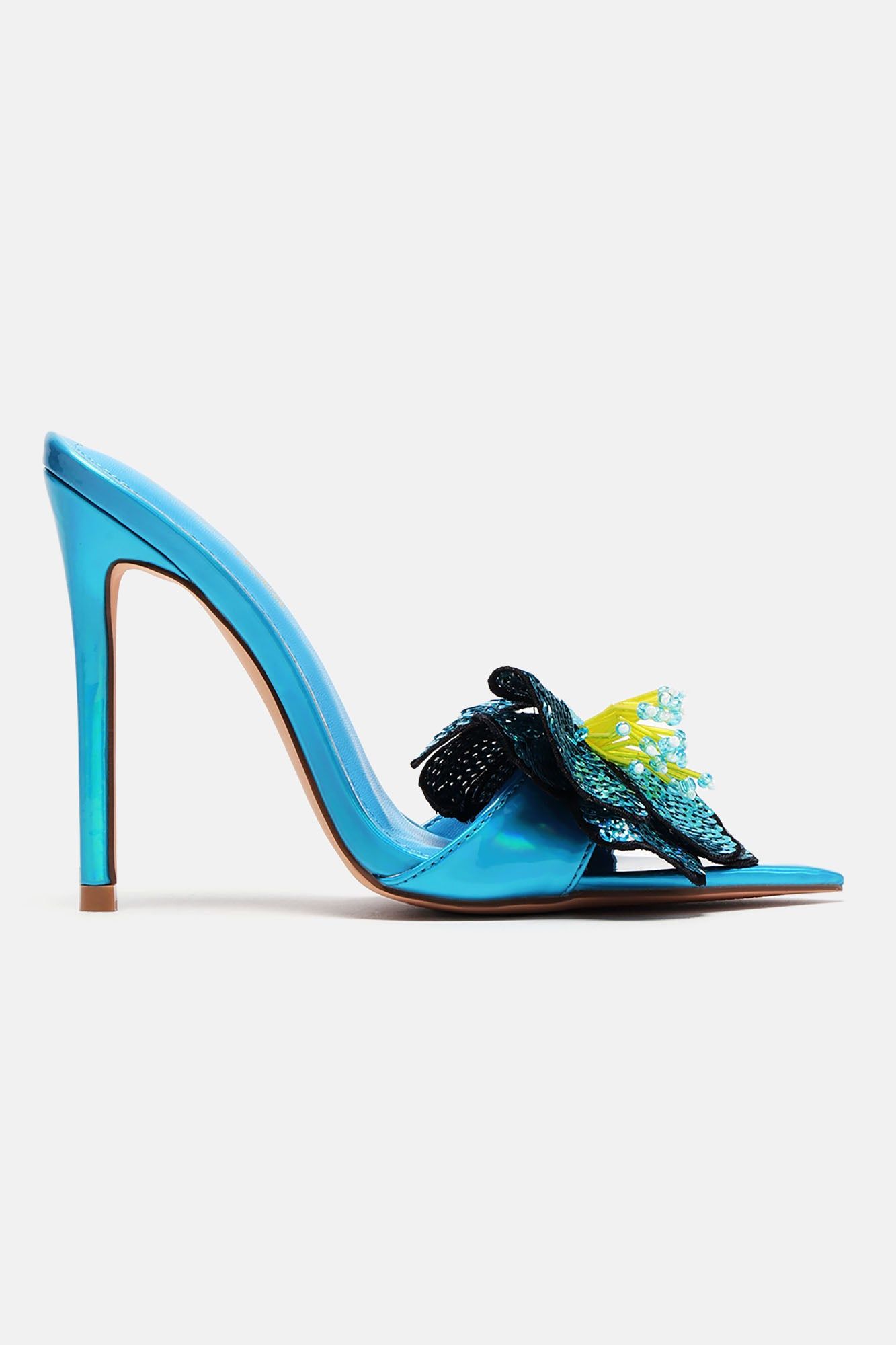 Crowd Pleaser Sequin Mules - Blue sold by Fashion Nova