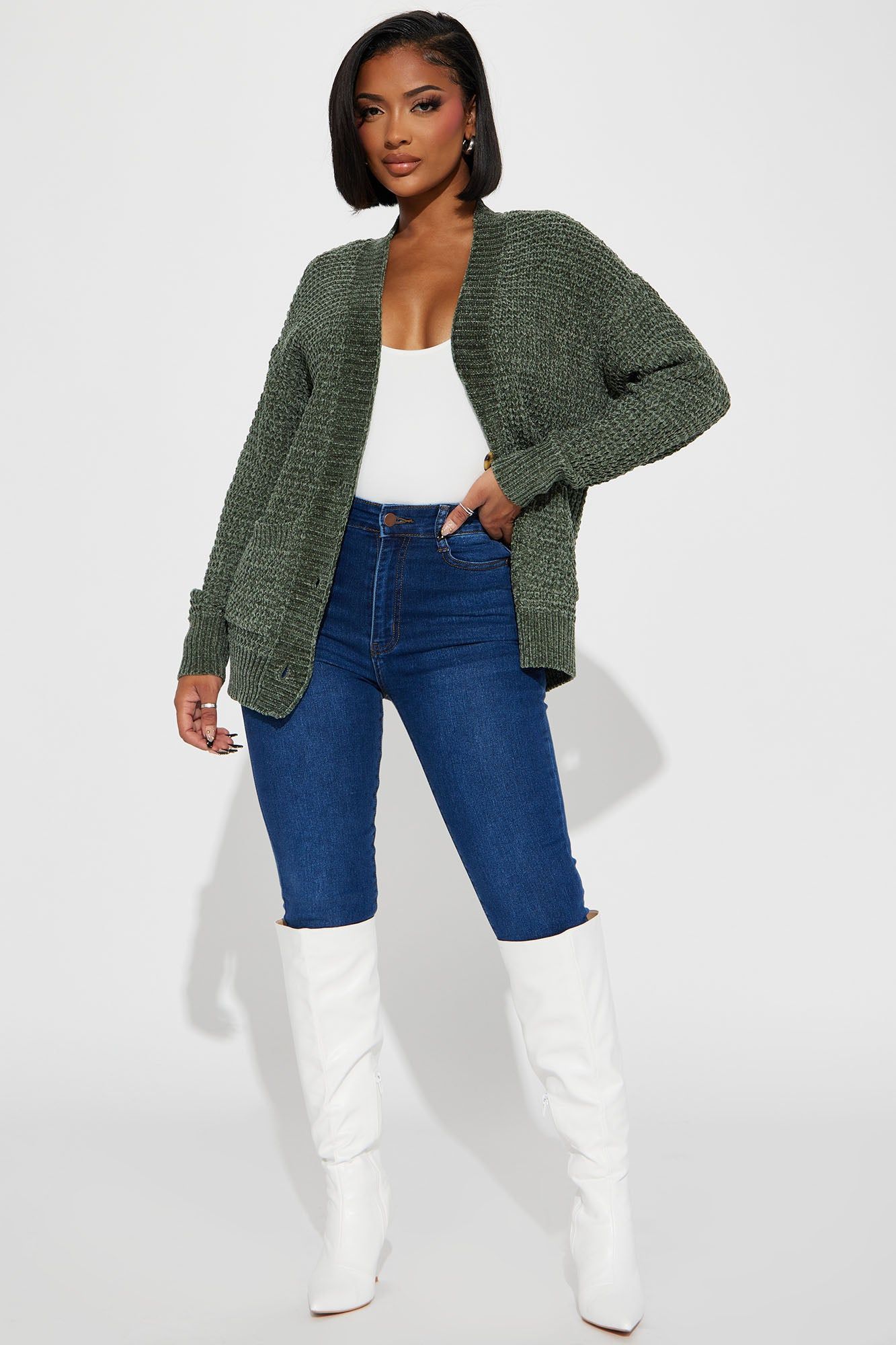Jancis Cardigan - Olive sold by Fashion Nova product image thumbnail 2
