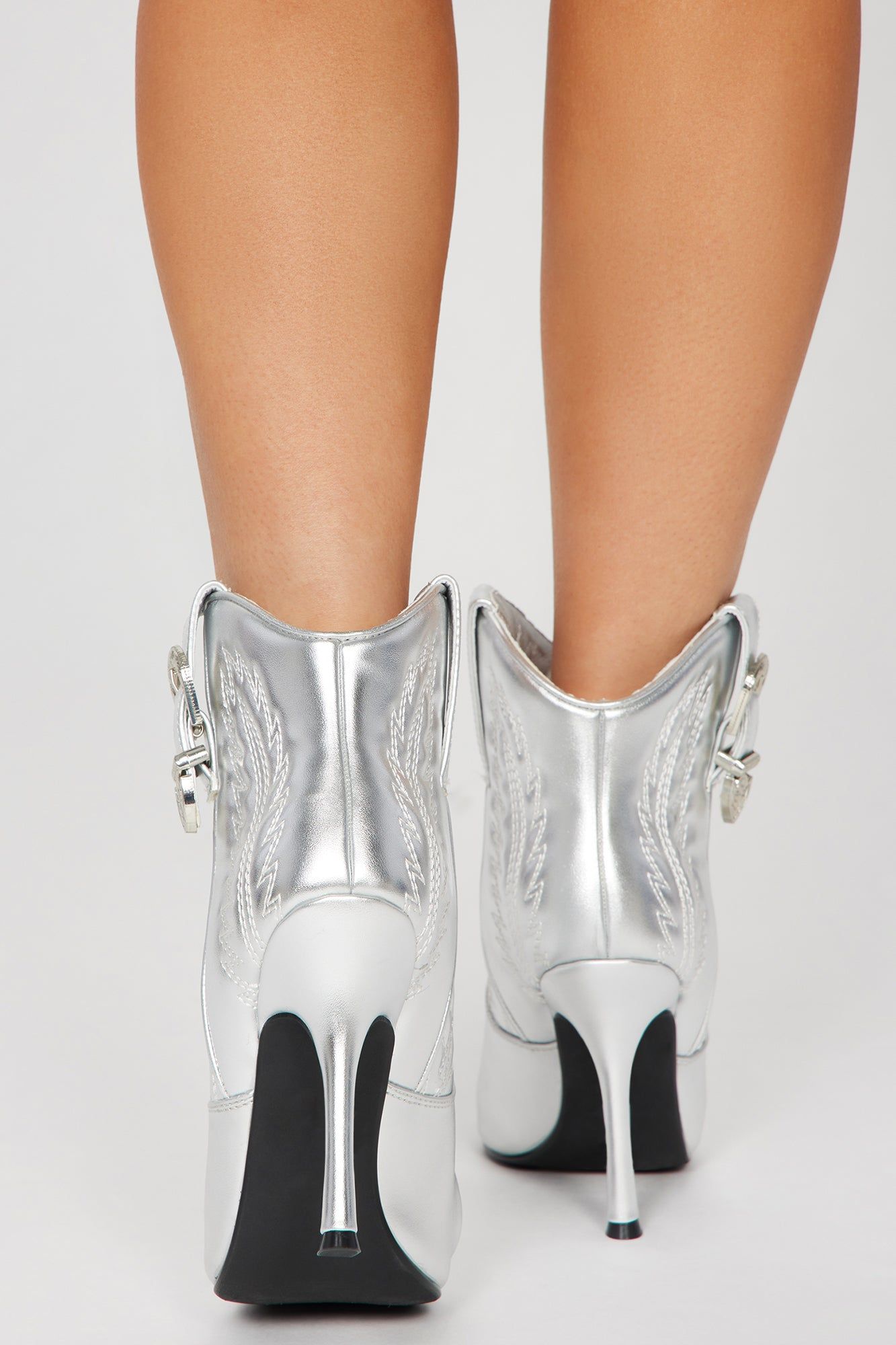 Ride It Out Booties - Silver sold by Fashion Nova product image thumbnail 4