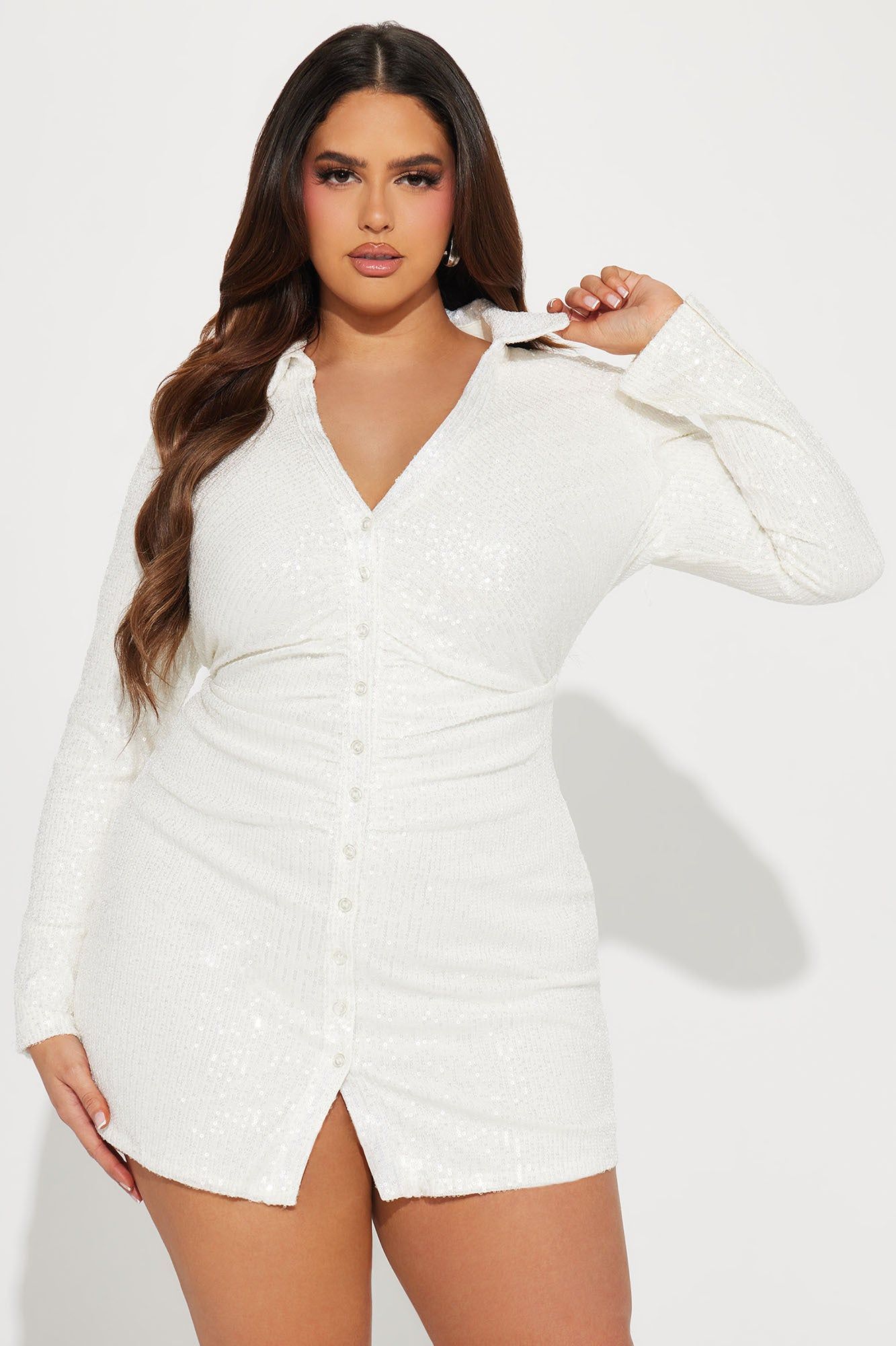Rosalie Sequin Mini Dress - Ivory sold by Fashion Nova product image thumbnail 4