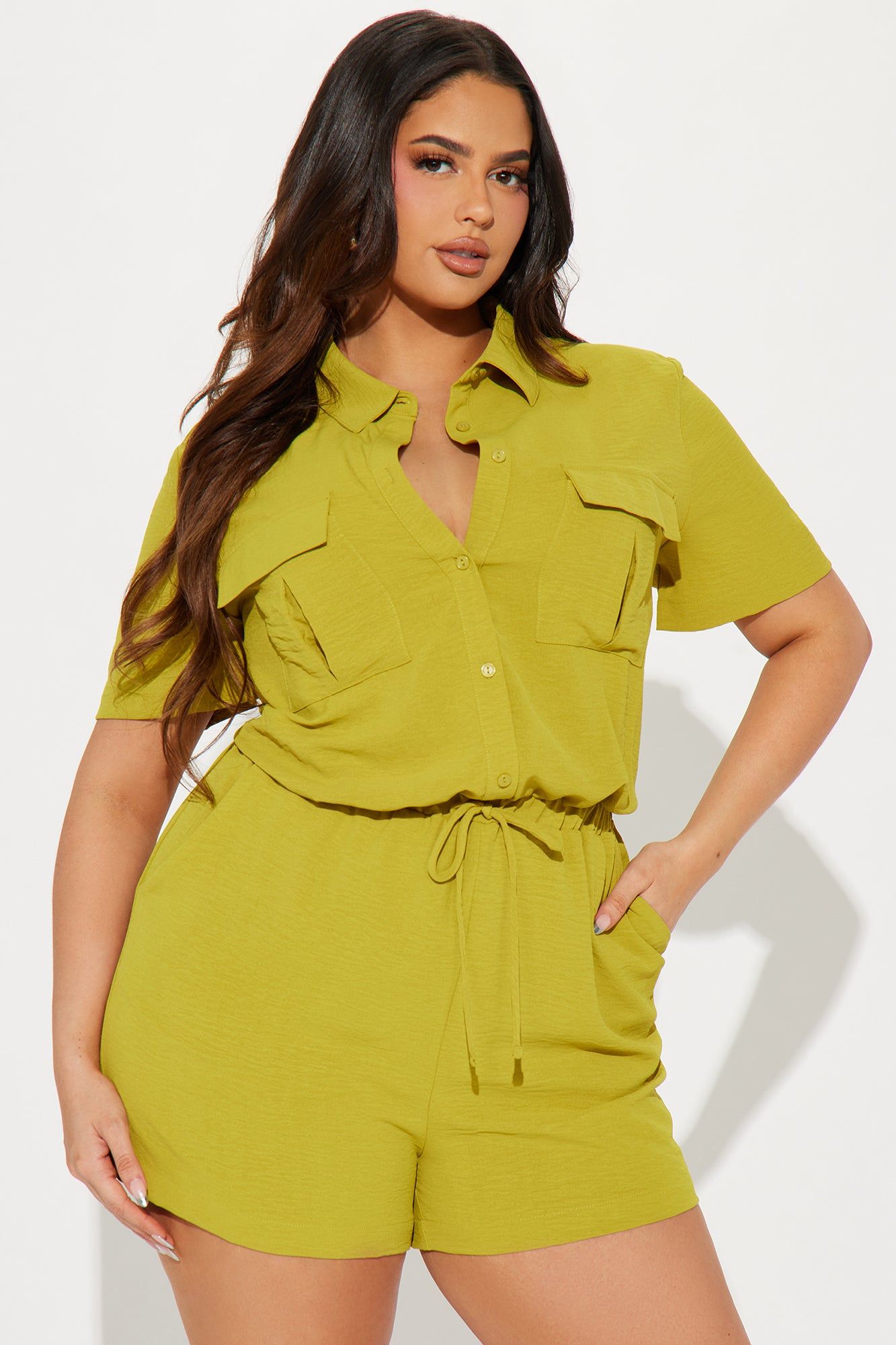 Maisie Romper - Chartreuse sold by Fashion Nova product image thumbnail 5