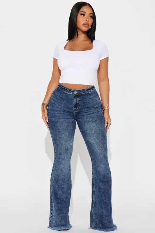 Had To Remind You Stretch Flare Jeans - Dark Wash sold by Fashion Nova