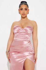 Jackie Satin Gown - Pink sold by Fashion Nova