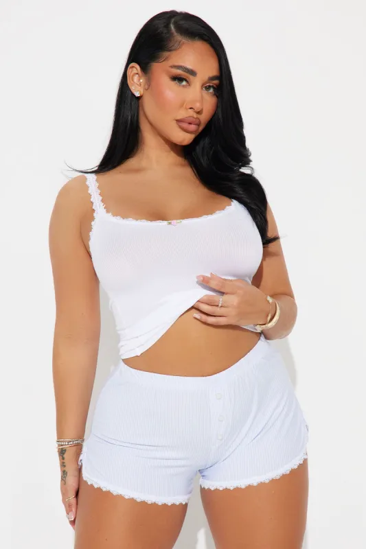 Cute As Can Be PJ Boxer Short Set - Light Blue sold by Fashion Nova