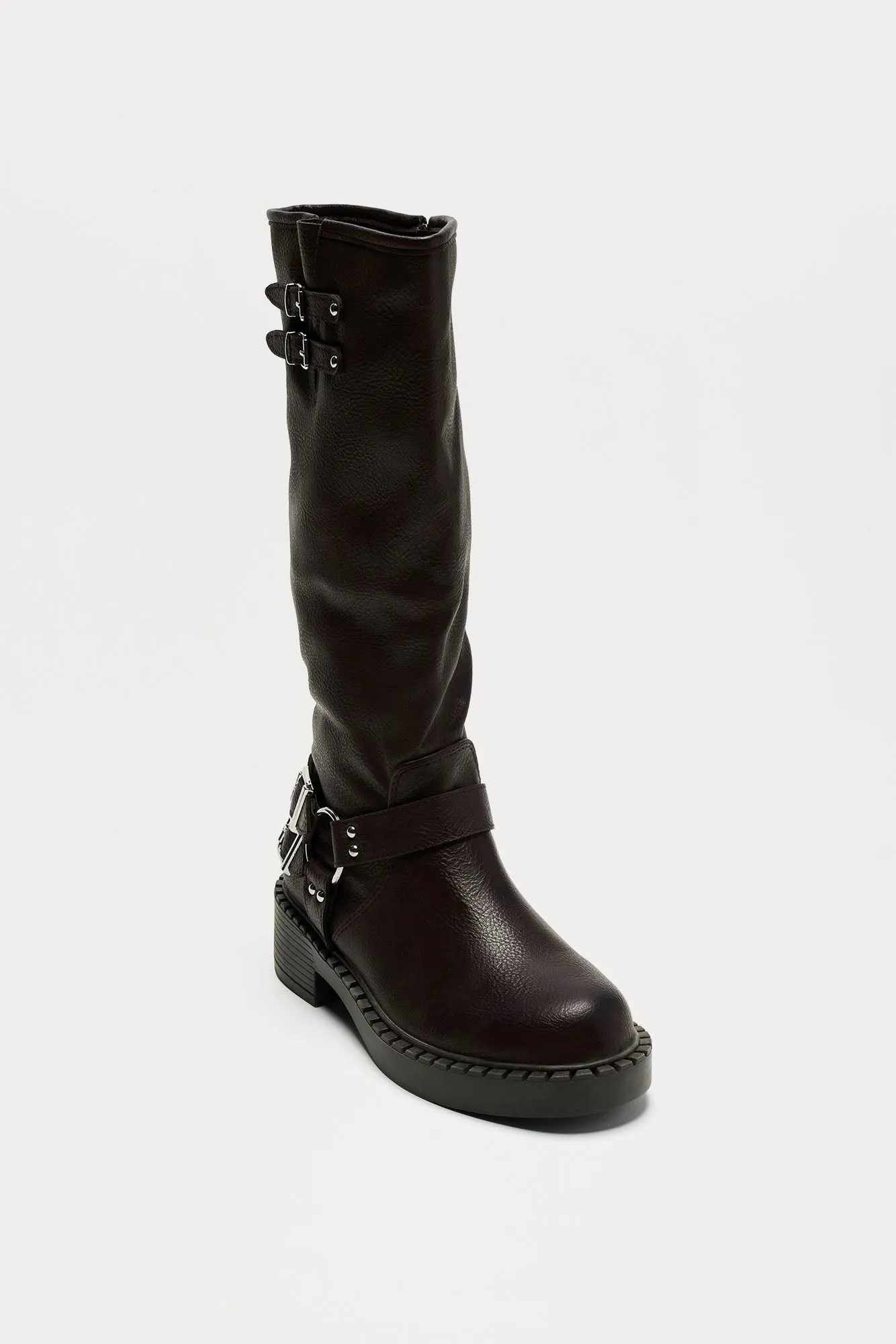 Kyra Buckle Knee High Boots - Black sold by Fashion Nova product image thumbnail 3