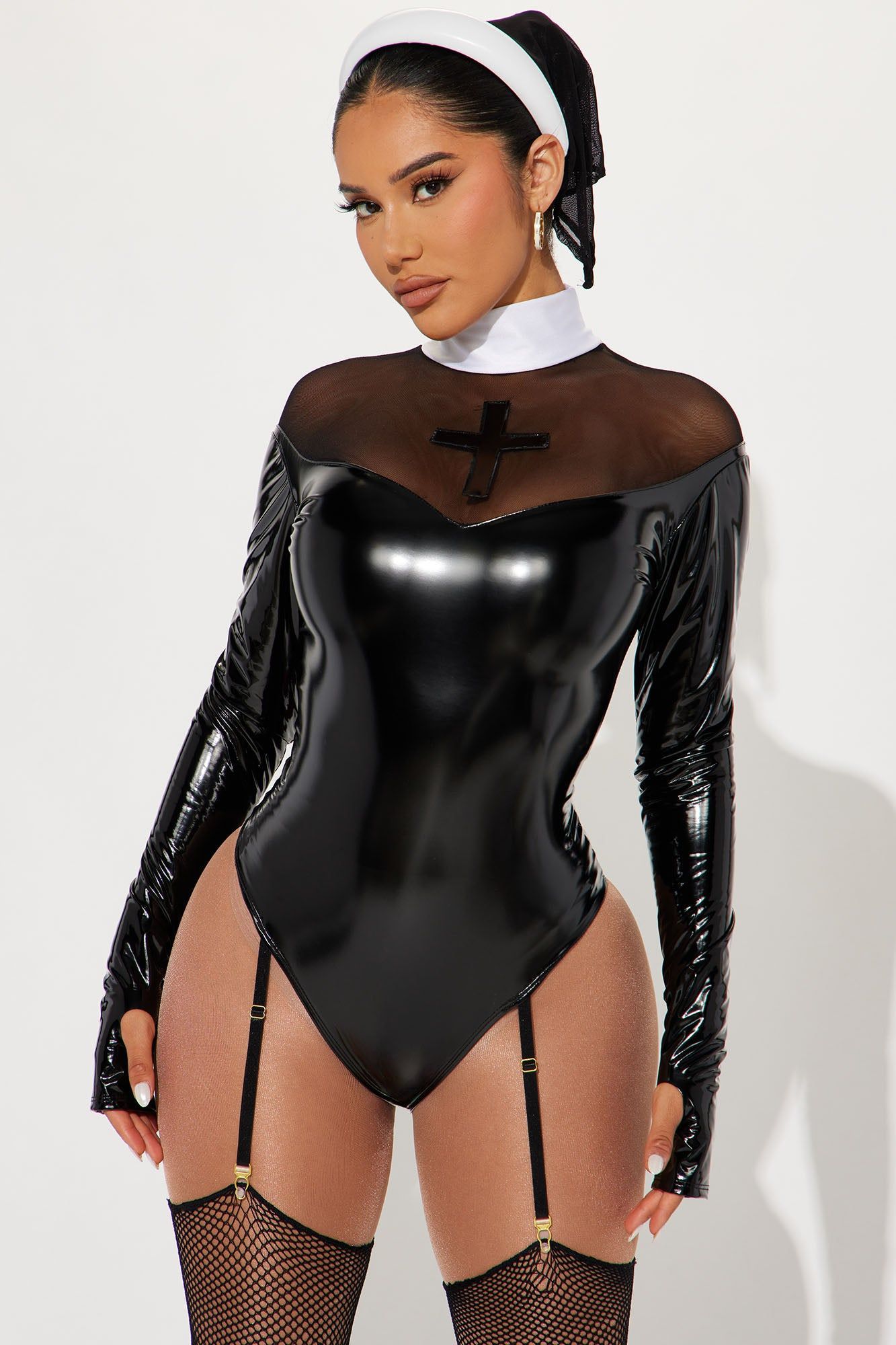 Secret Sinner Nun 3 Piece Costume Set - Black/White sold by Fashion Nova product image thumbnail 2