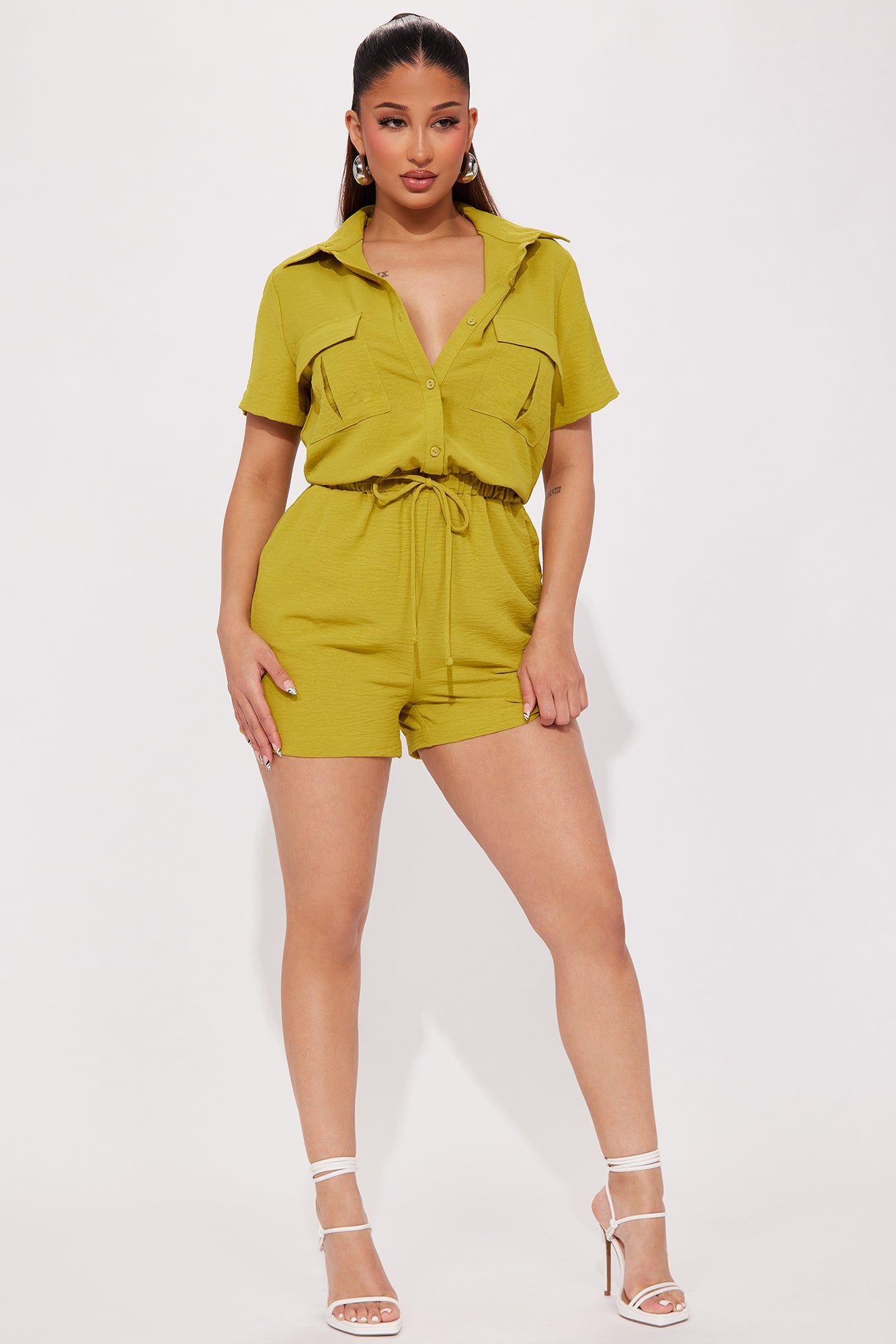Maisie Romper - Chartreuse sold by Fashion Nova product image thumbnail 3