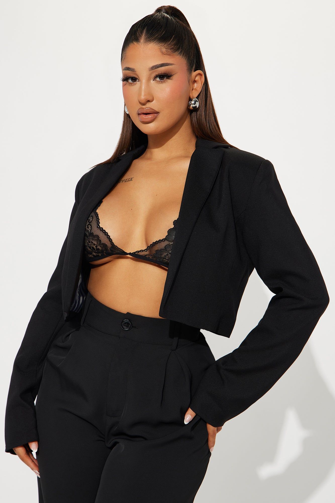 Ivy League Cropped Blazer - Black sold by Fashion Nova product image thumbnail 2