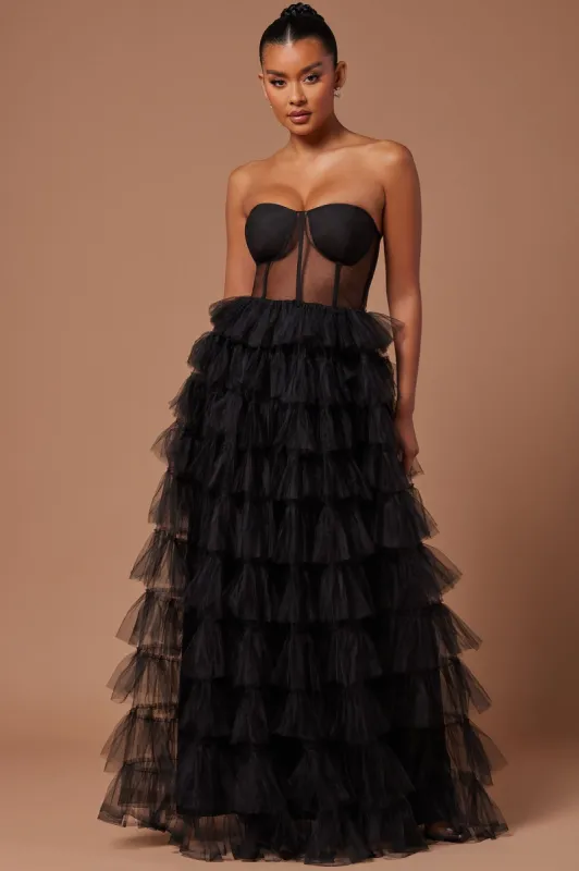 Lidia Tulle Gown - Black sold by Fashion Nova