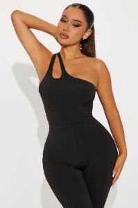 Take It Any Longer Jumpsuit - Black sold by Fashion Nova